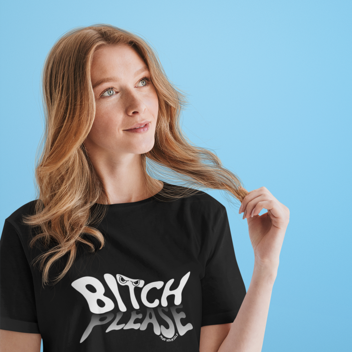 Beach Please Woman Black Relaxed Fit Printed T-shirt