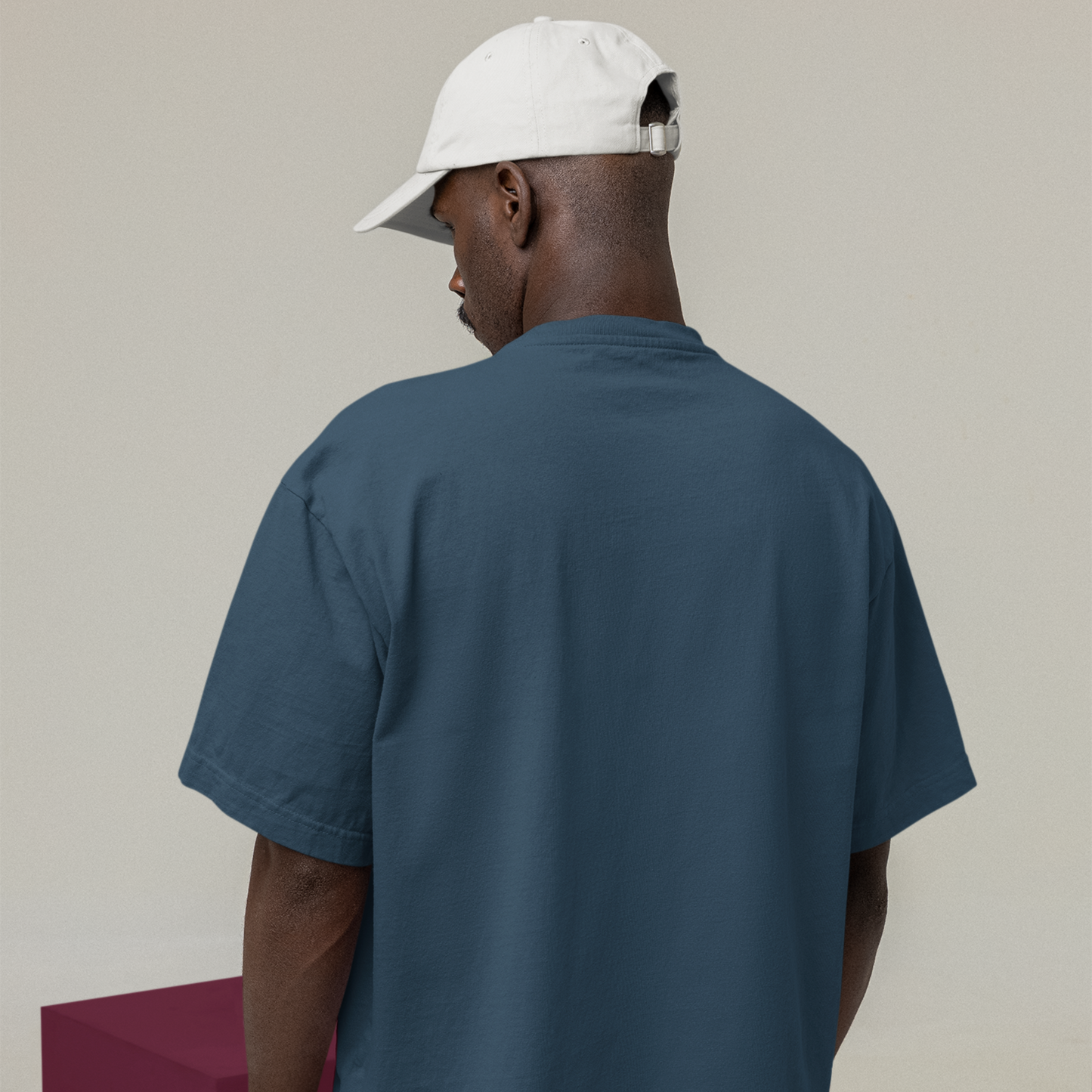 Premium Petrol Blue Oversized Solid Plain T-shirt