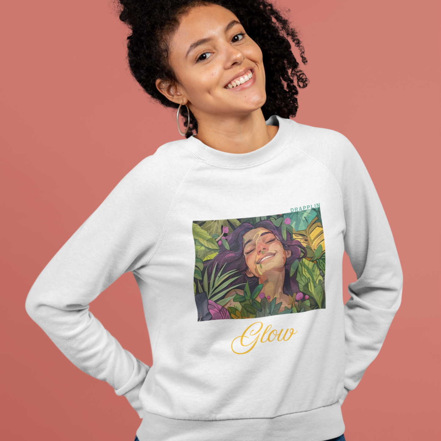 Glow White Woman Regular Typographic Printed Sweatshirt