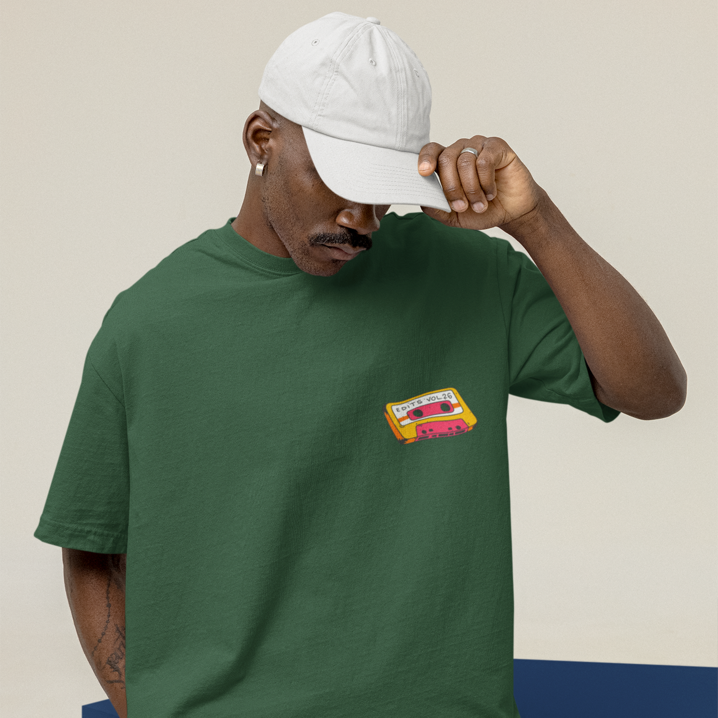 Song Premium Forest Green Oversized Typography Back Printed T-shirt