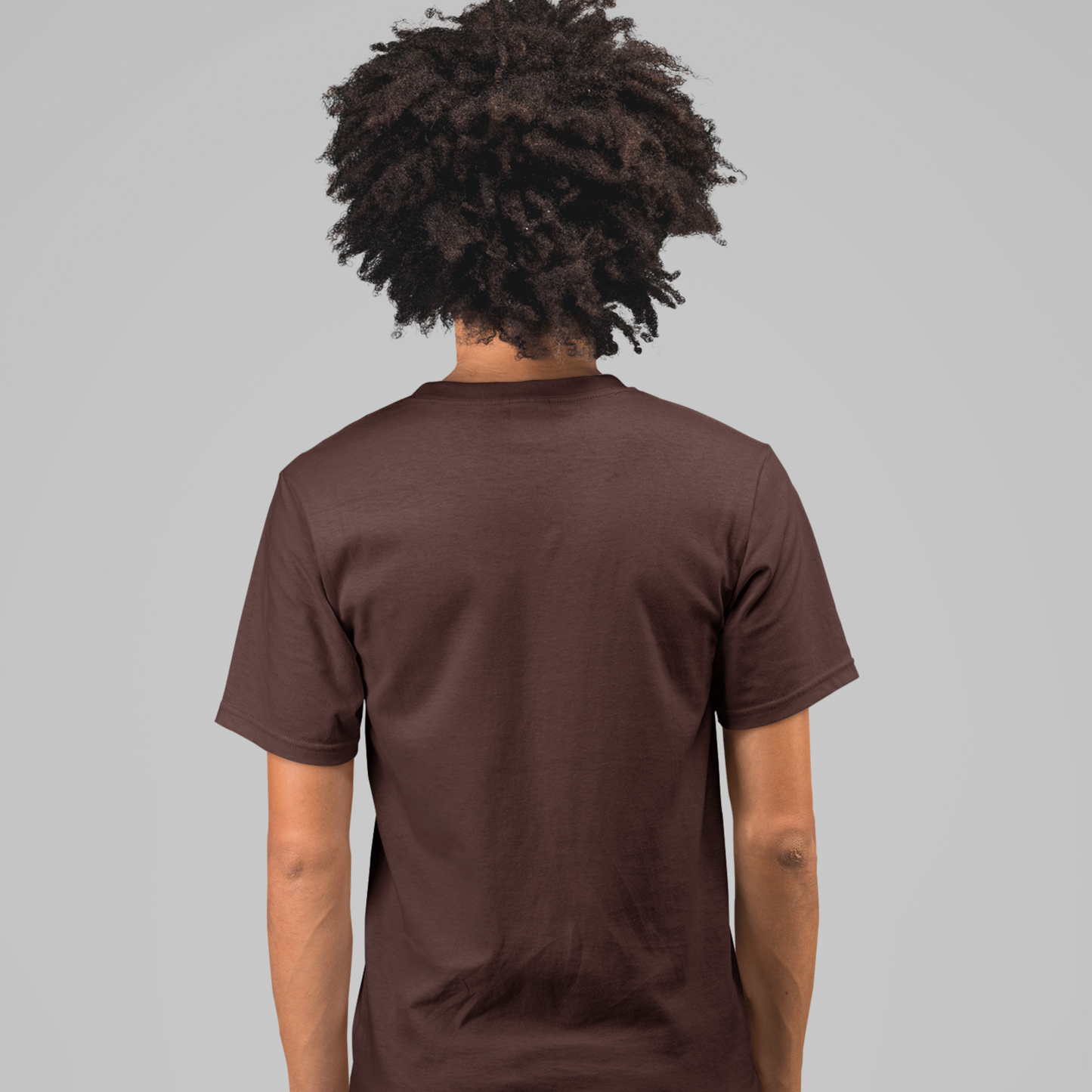Premium Brown Regular Crew Neck Solid Plain T-shirt