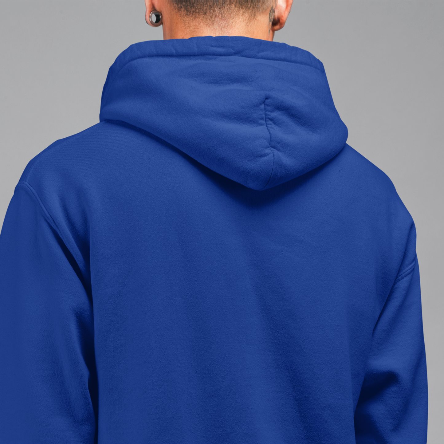 Drapplin Royal Blue Regular Typographic Printed Hoodie