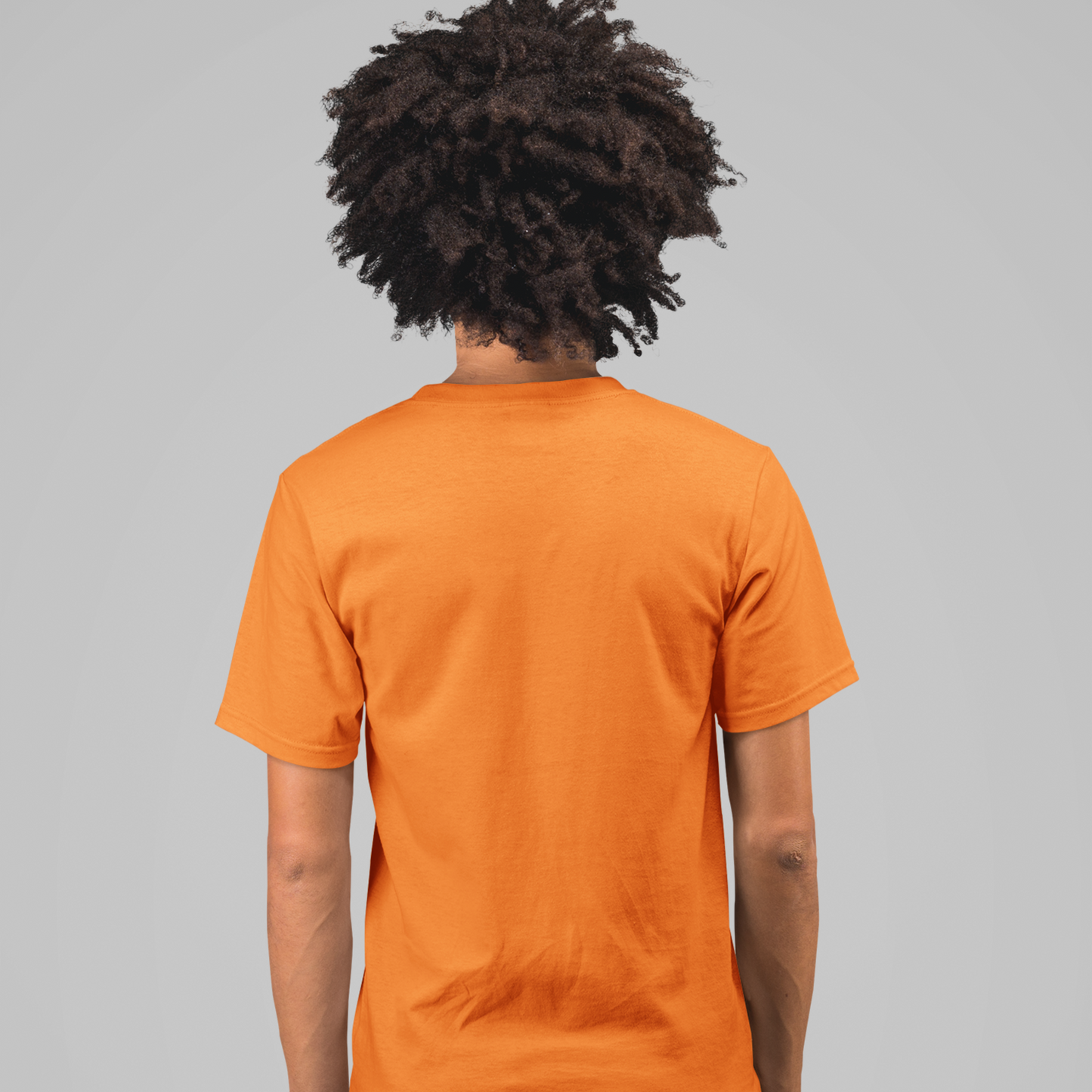 Premium Orange Regular Crew Neck Solid Plain T-shirt