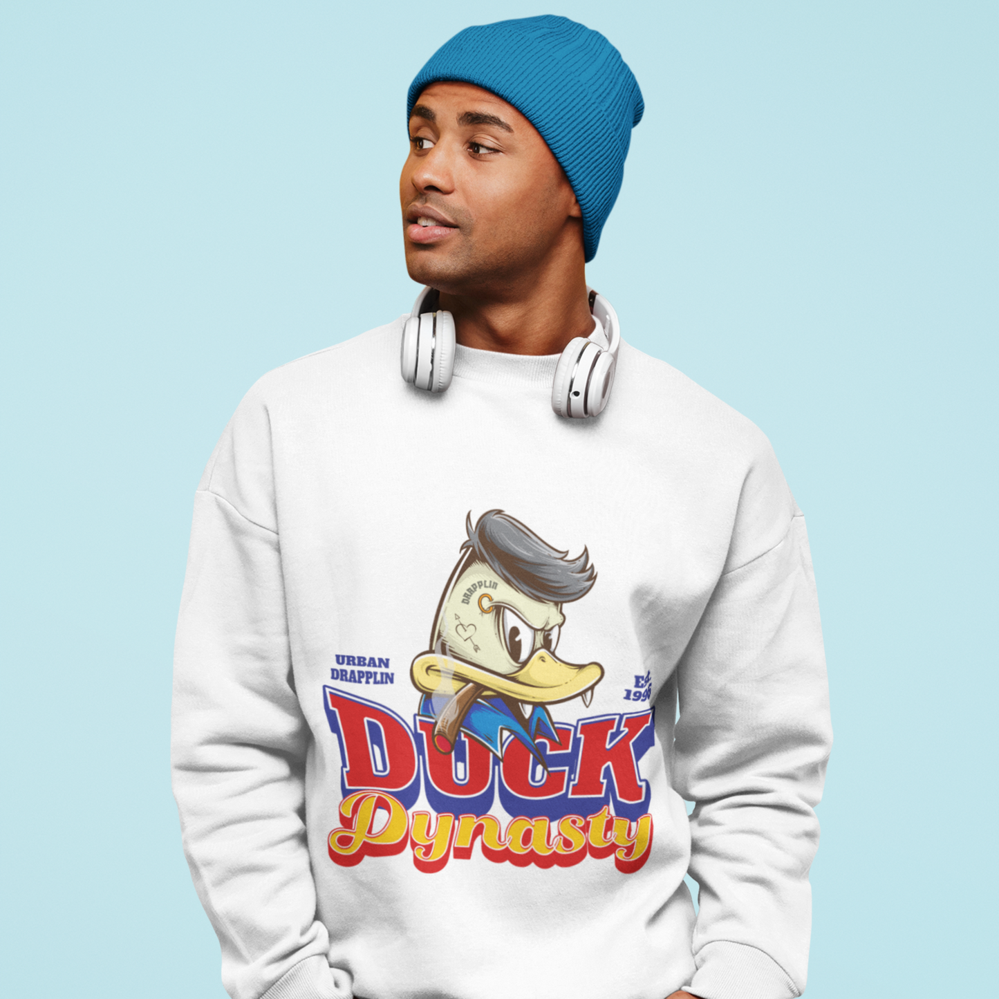 Duck Dynasty White Regular Printed Sweatshirt