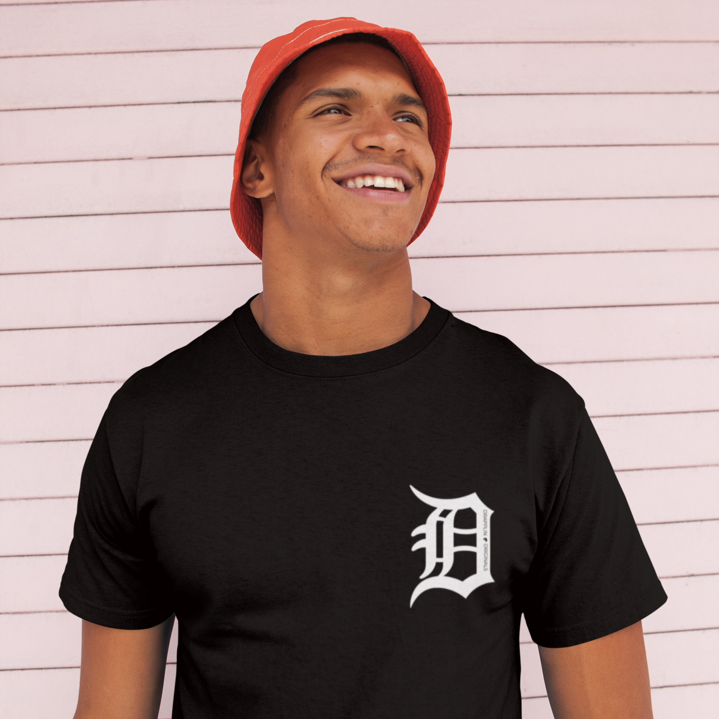 Drapplin Originals Typographic Black Crew Neck Printed T-shirt