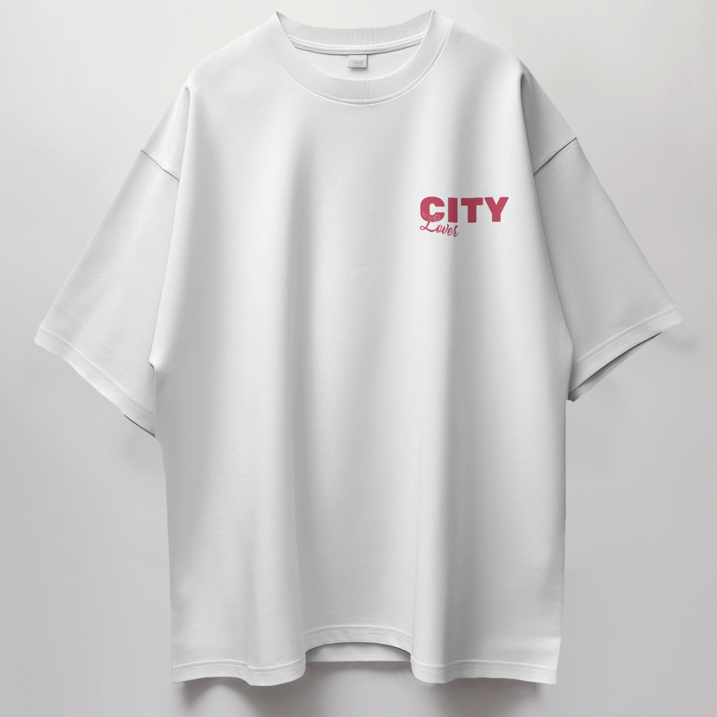 City Lover Premium White Woman Oversized Printed T-shirt