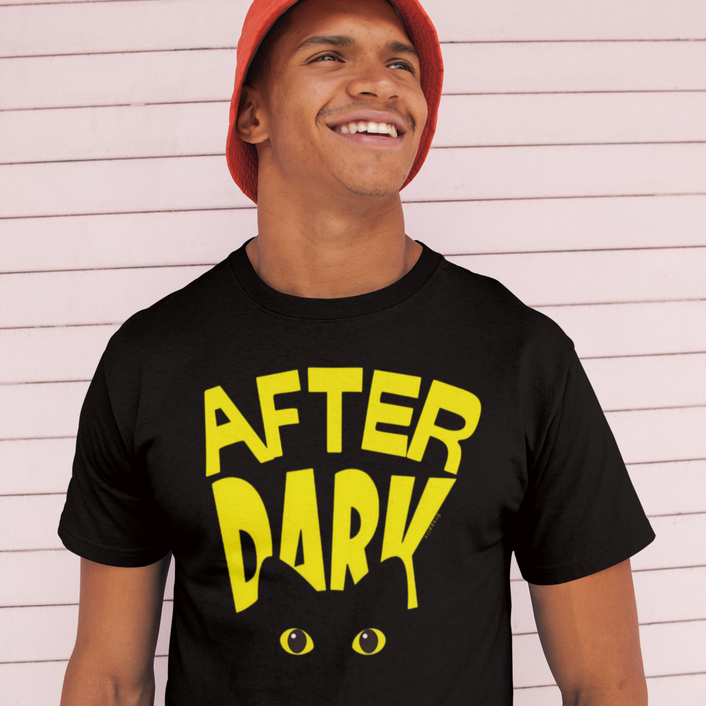 After Dark Black Crew Neck Graphic Printed T-shirt