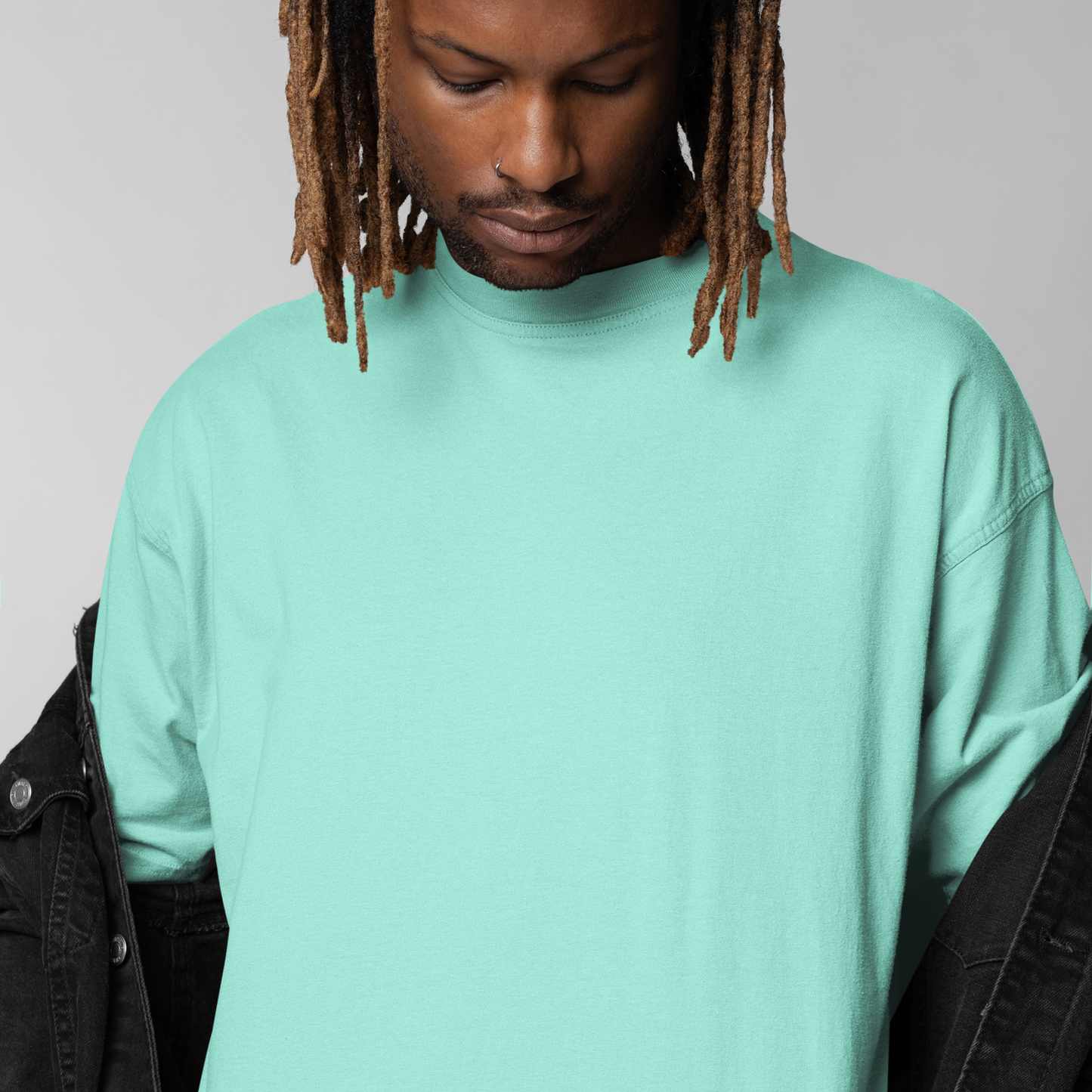 Premium Mint Oversized Solid Plain T-shirt