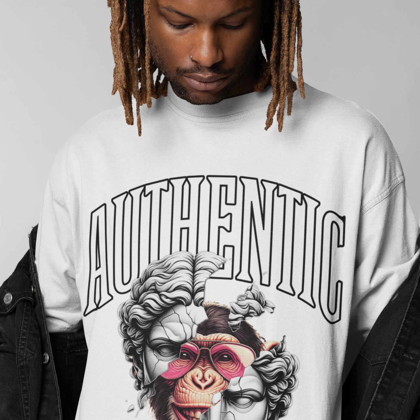 Authentic Premium White Oversized Printed T-shirt