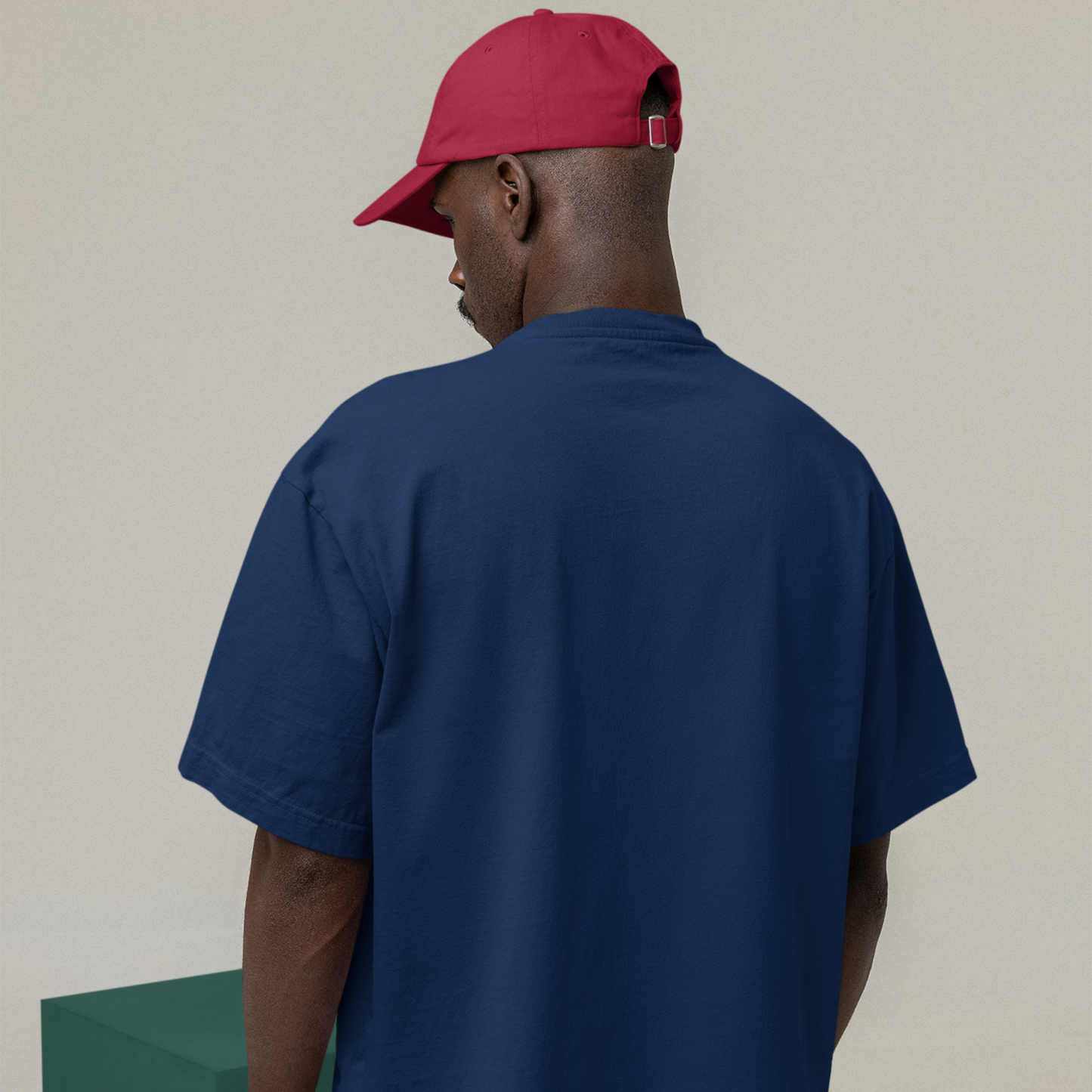 Authentic Premium Navy Blue Oversized Printed T-shirt