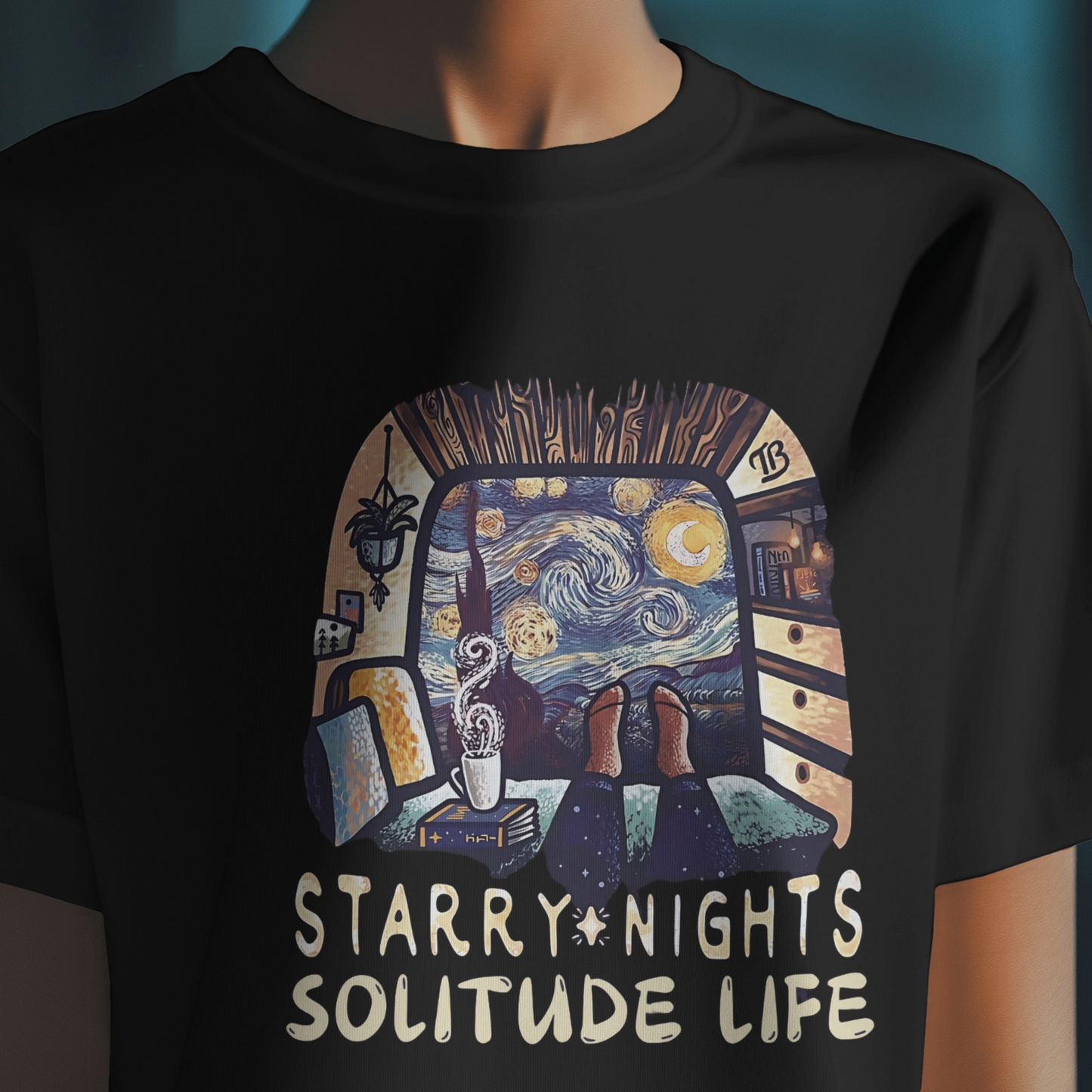 Solitude Black Woman Regular Fit Printed T-shirt
