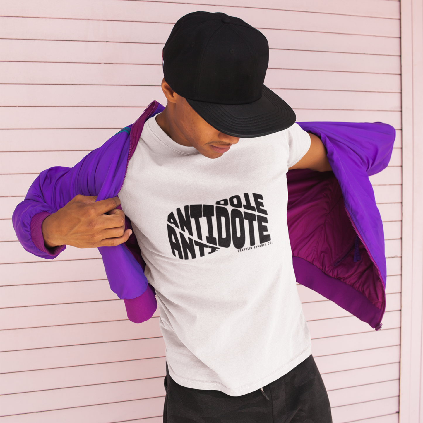 Antidote White Crew Neck Graphic Printed T-shirt