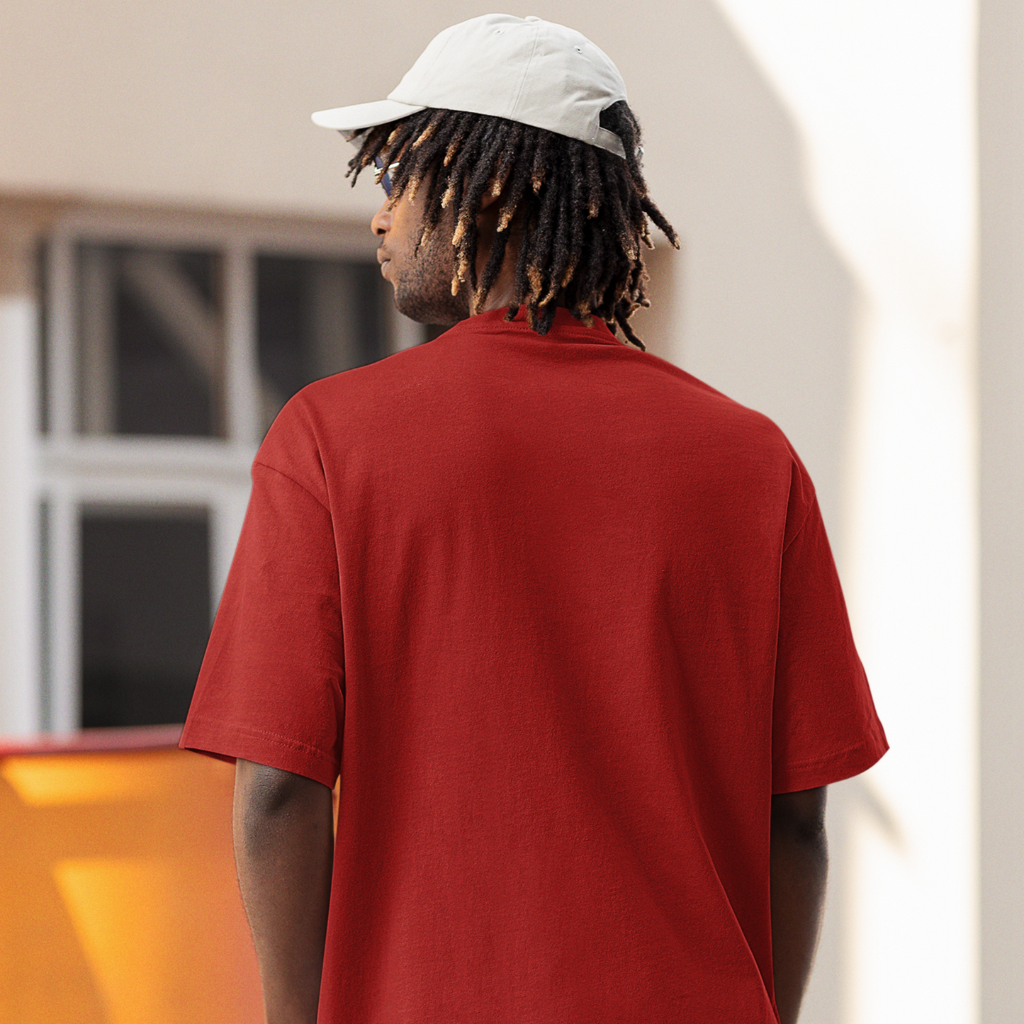 Premium Red Oversized Solid Plain T-shirt