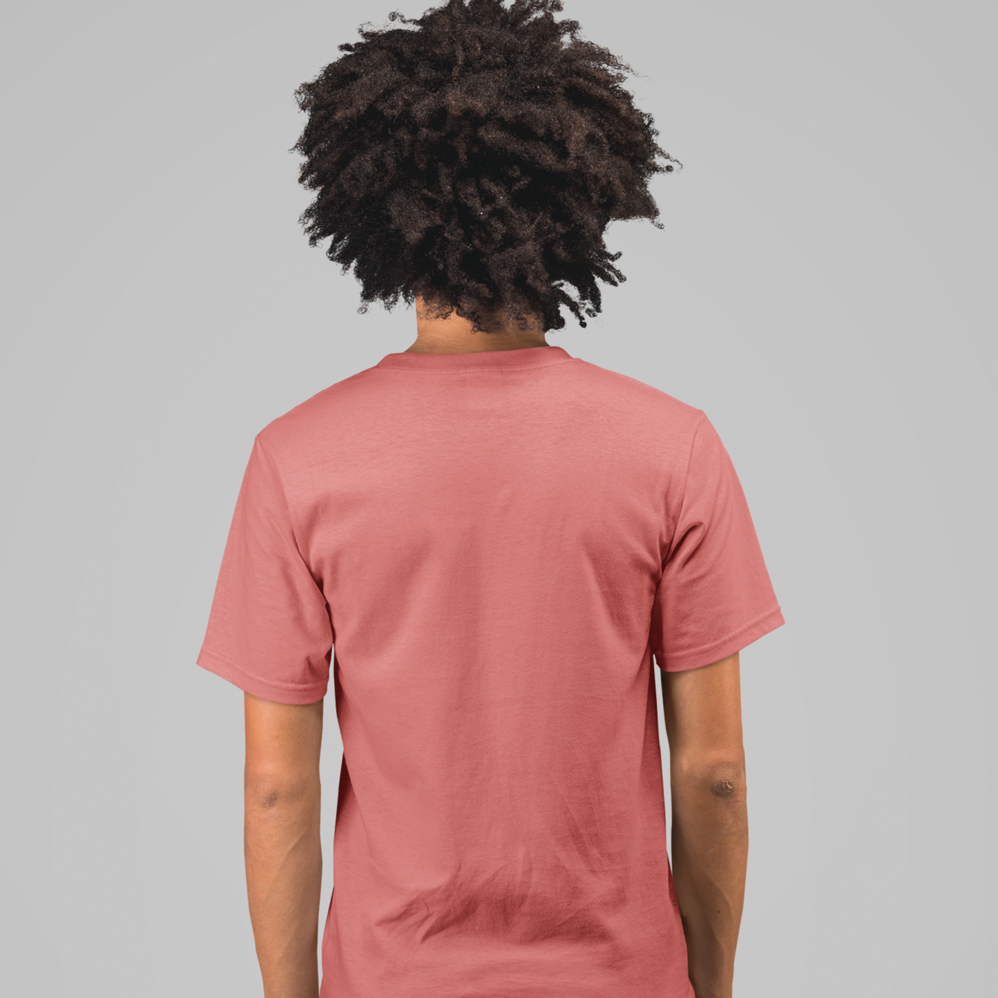 Premium Coral Regular Crew Neck Solid Plain T-shirt