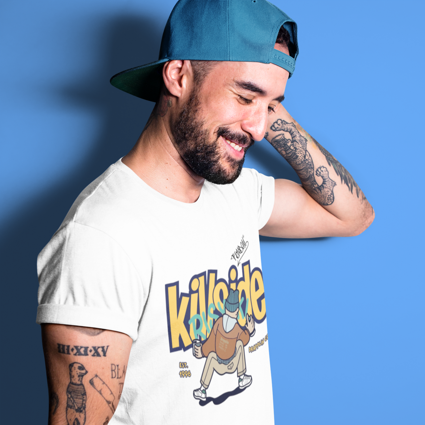 Killside White Crew Neck Graphic Printed T-shirt