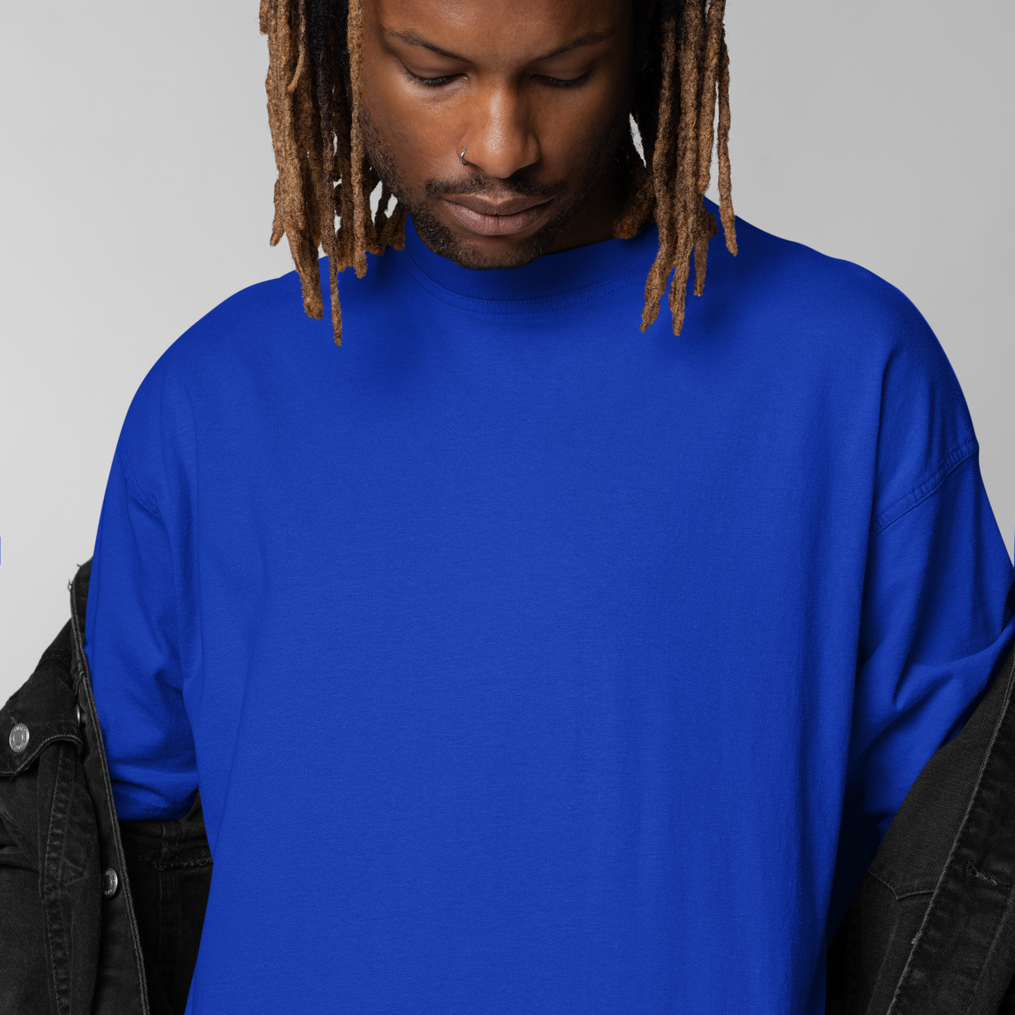 Premium Royal Blue Oversized Solid Plain T-shirt
