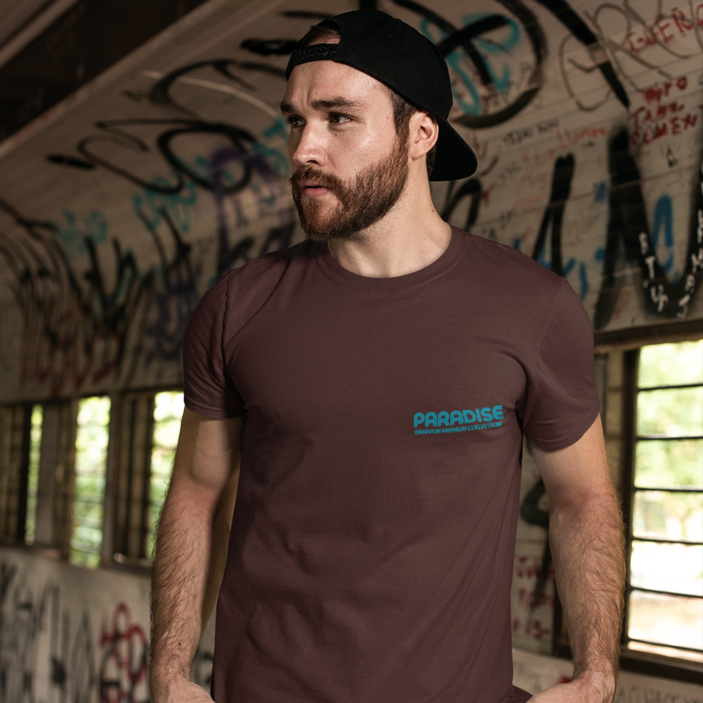 Paradise Coffee Brown Premium Crew Neck Back Graphic Printed T-shirt
