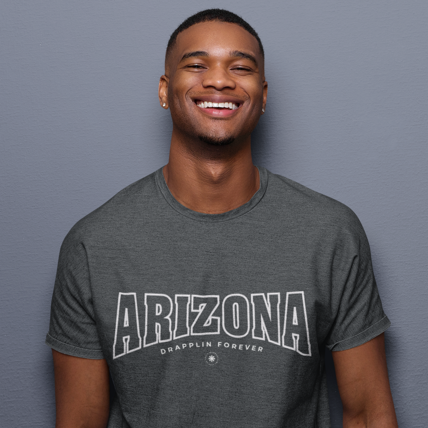 Arizona Steel Grey Crew Neck Graphic Printed T-shirt