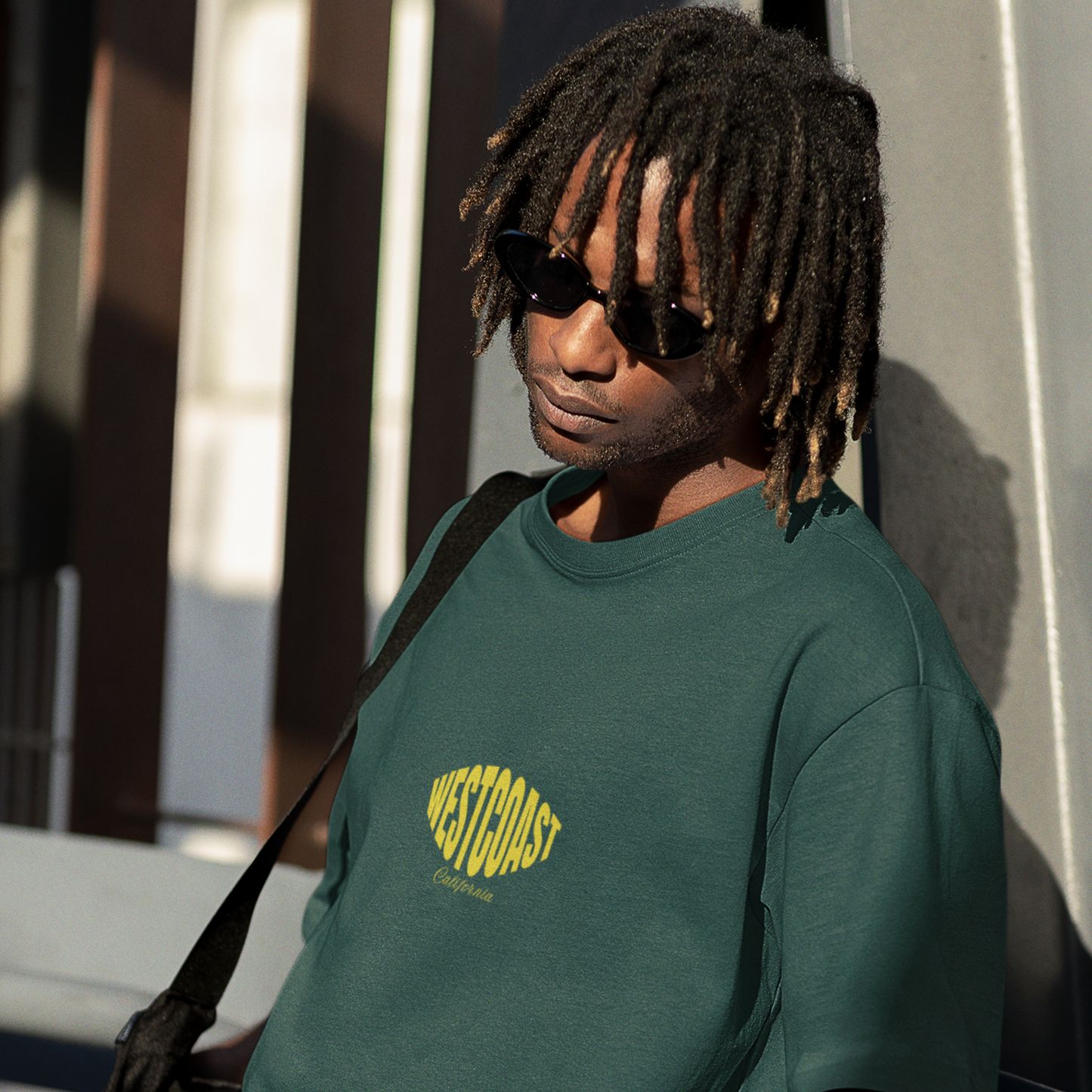 Westcoast Premium Forest Green Oversized Typography Back Printed T-shirt