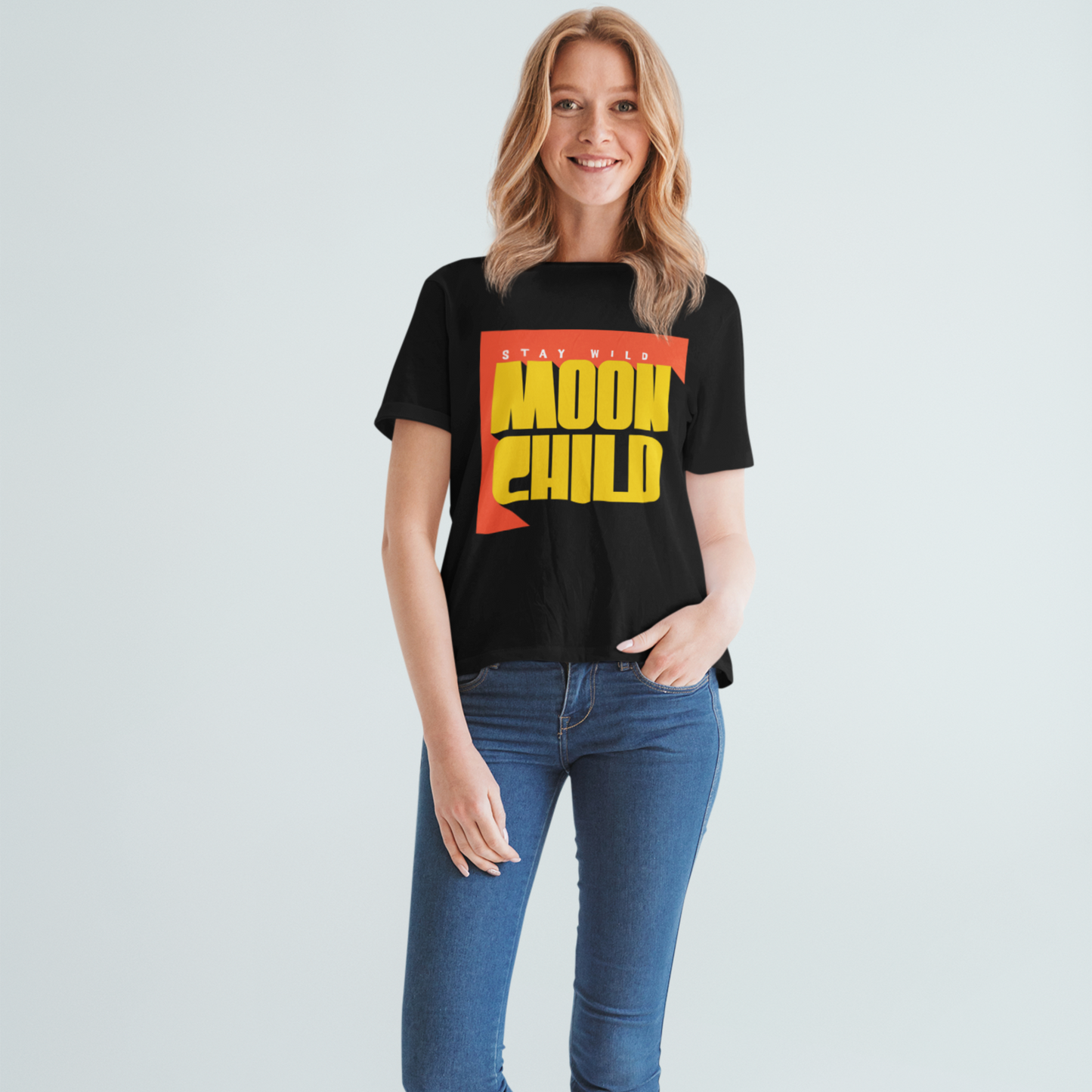 Moonchild Woman Black Relaxed Fit Printed T-shirt
