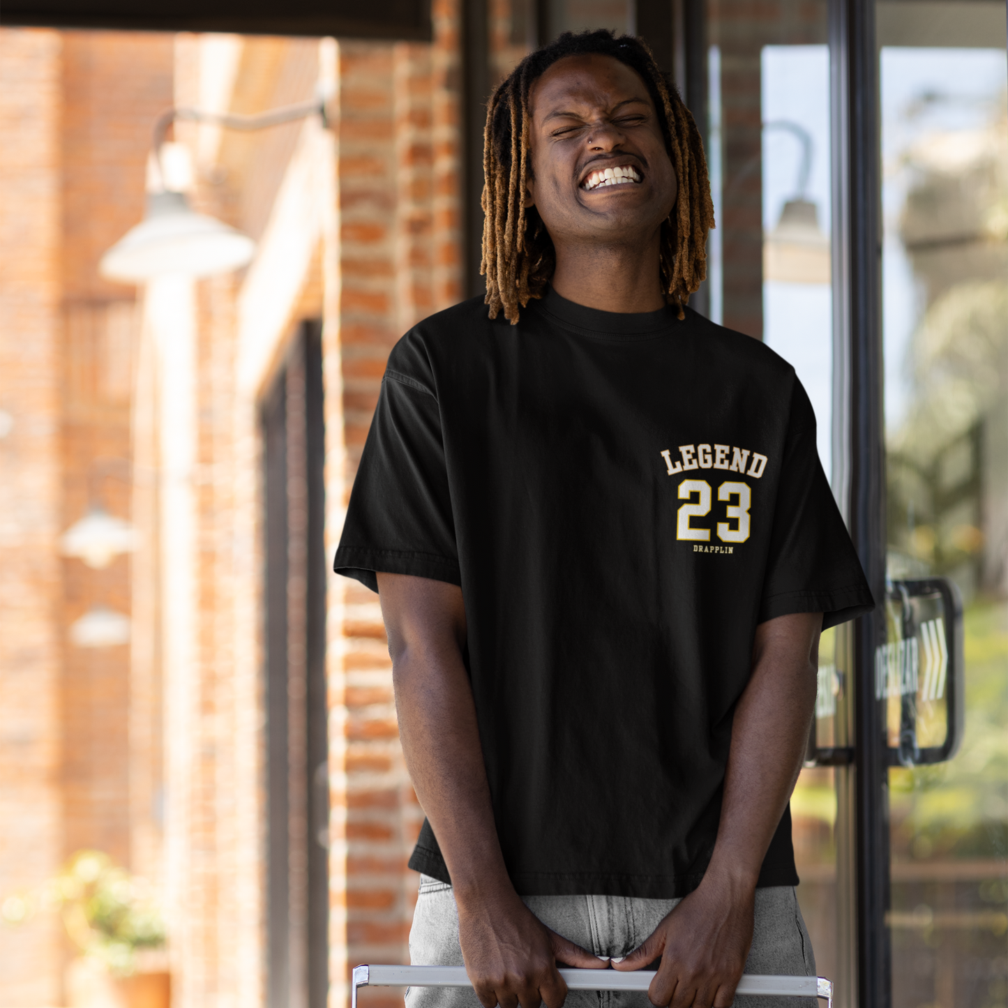 Legend Premium Black Oversized Typography Back Printed T-shirt