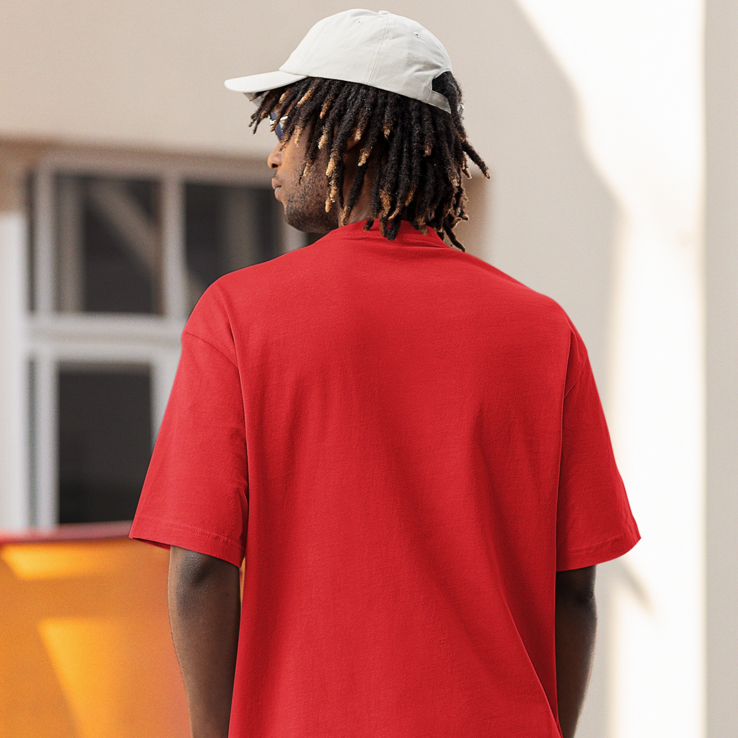 Drapplin Signature Red Oversized Unisex Typography Printed T-shirt