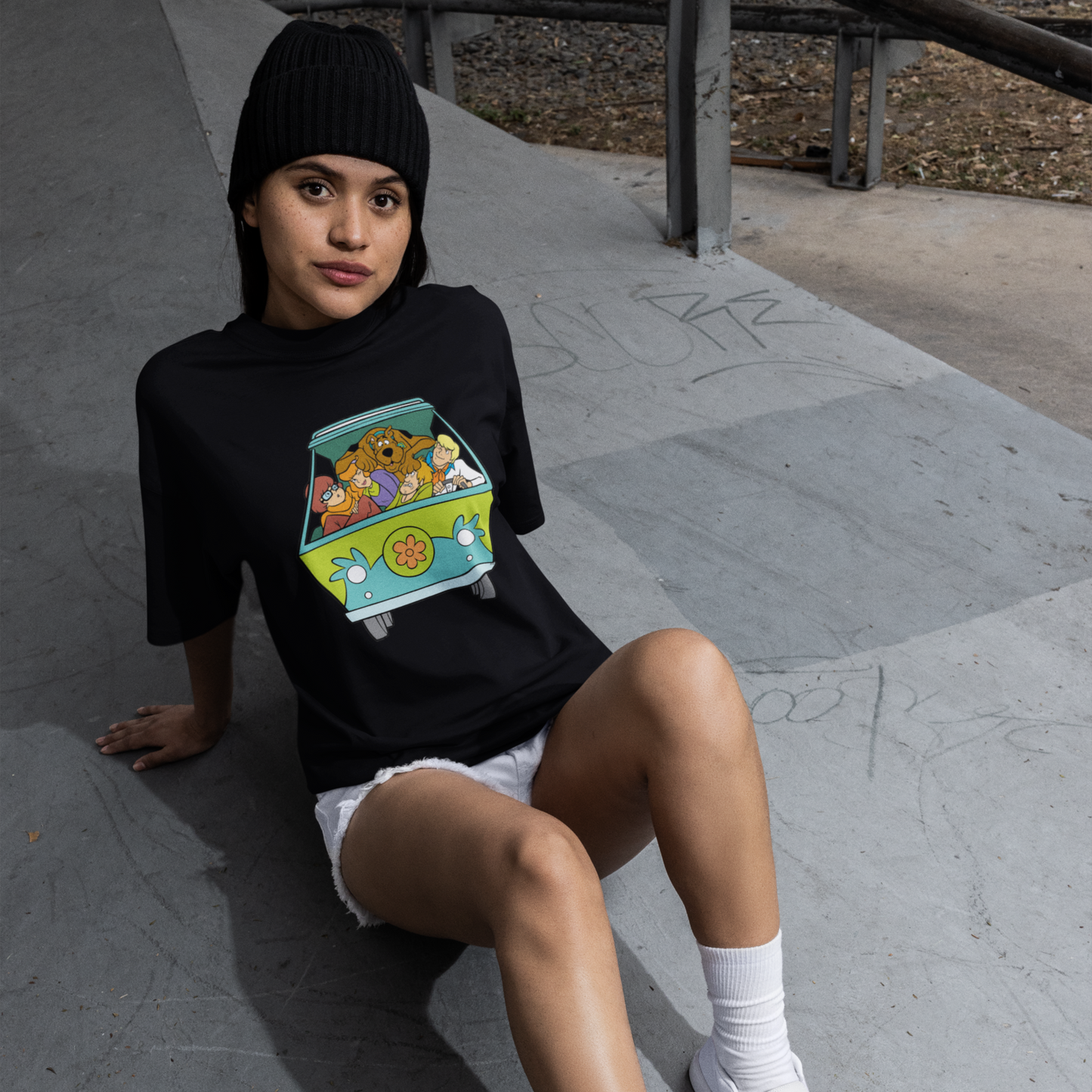 Scooby Doo Premium Unisex Black Oversized Printed T-shirt