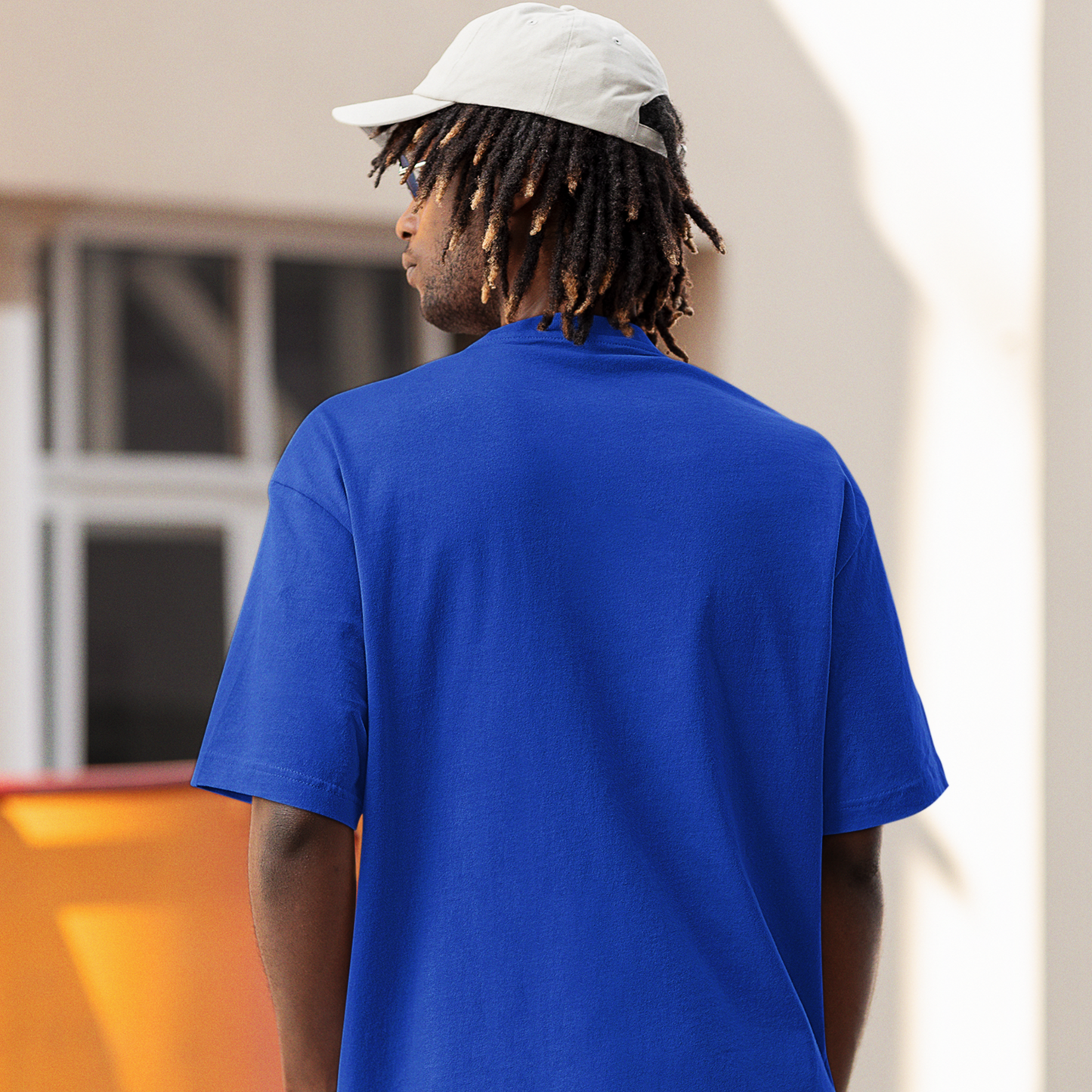 Drapplin Signature Royal Blue Oversized Unisex Typography Printed T-shirt