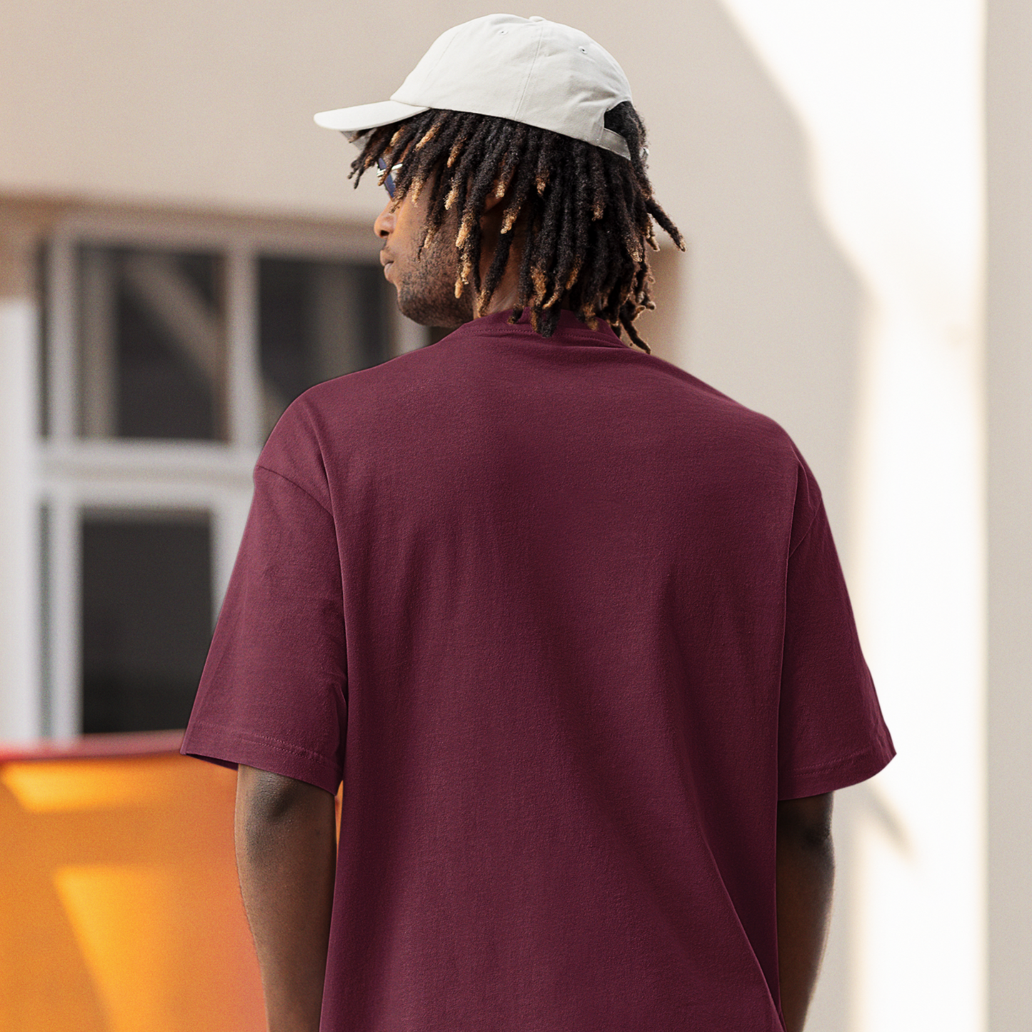 Premium Maroon Oversized Solid Plain T-shirt