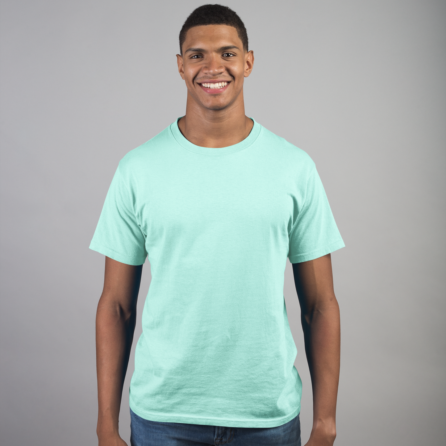 Premium Mint Regular Crew Neck Solid Plain T-shirt