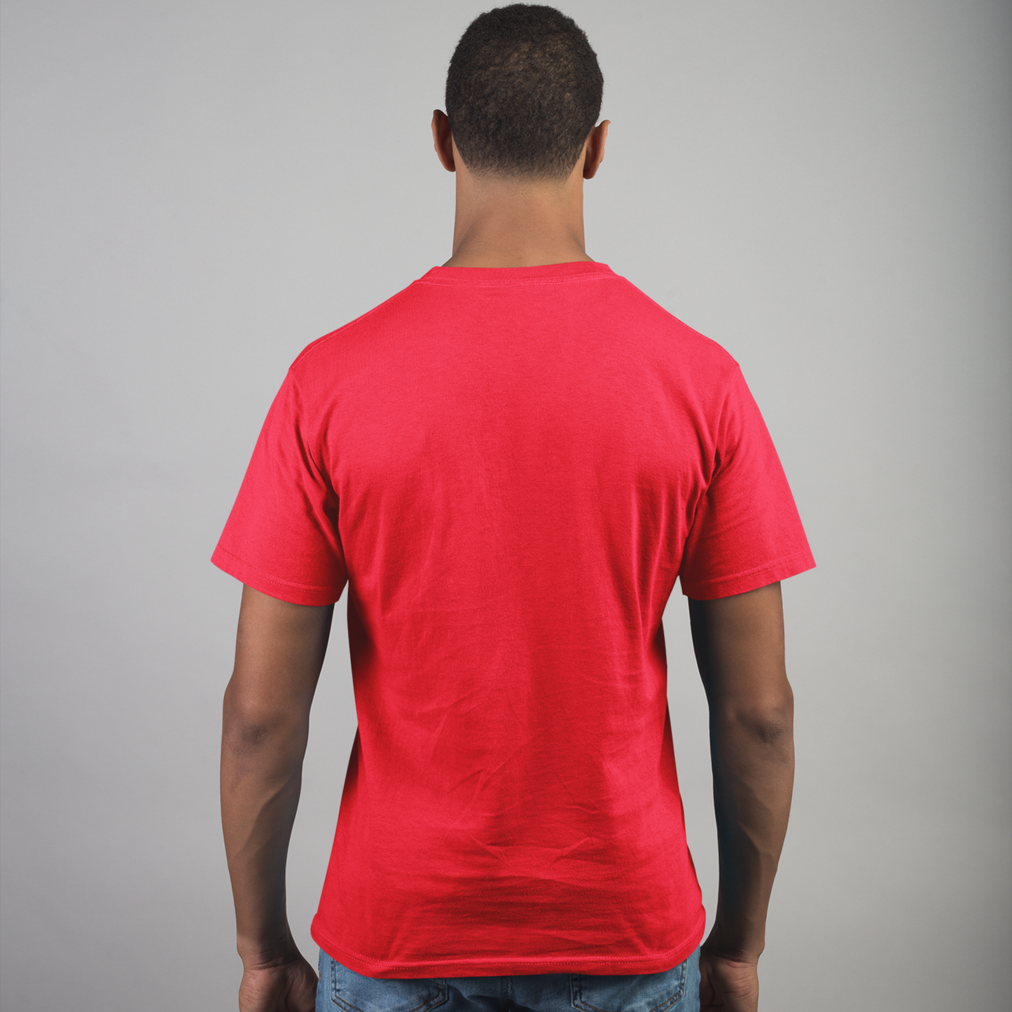 Drapplin Logo Red Crew Neck Embroidered T-shirt