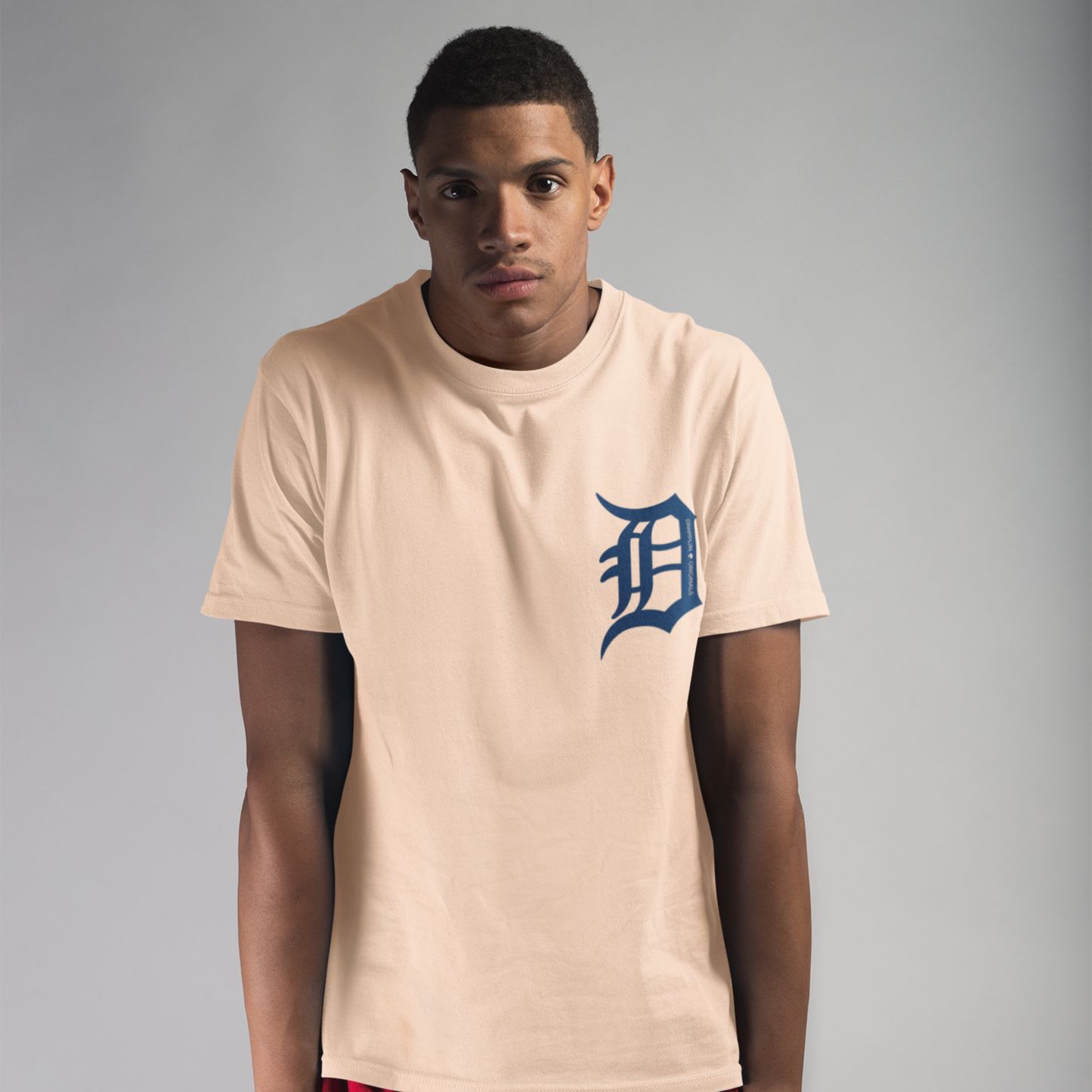 Drapplin Originals Typographic Peach Crew Neck Printed T-shirt