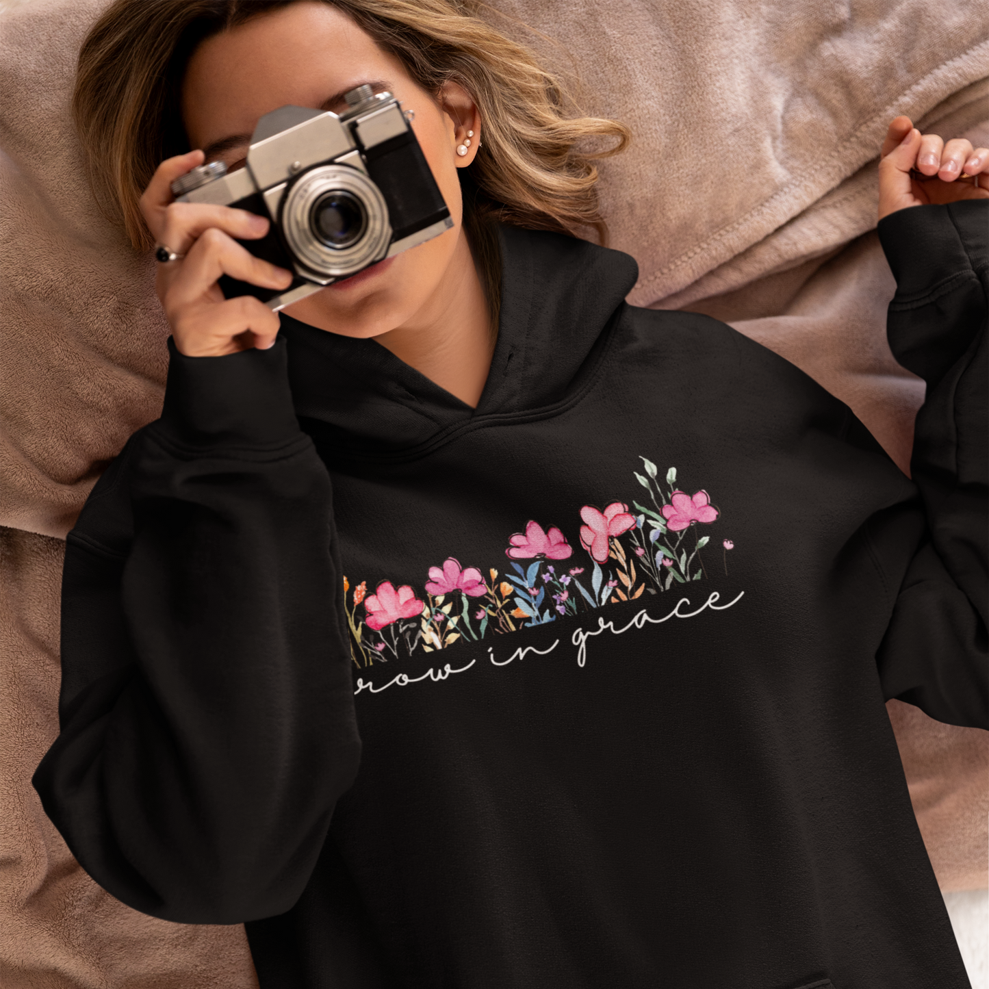 Grow Black Woman Regular Typographic Printed Hoodie