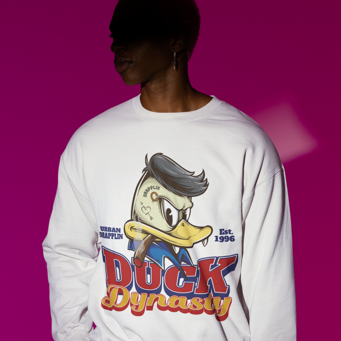 Duck Dynasty White Regular Printed Sweatshirt