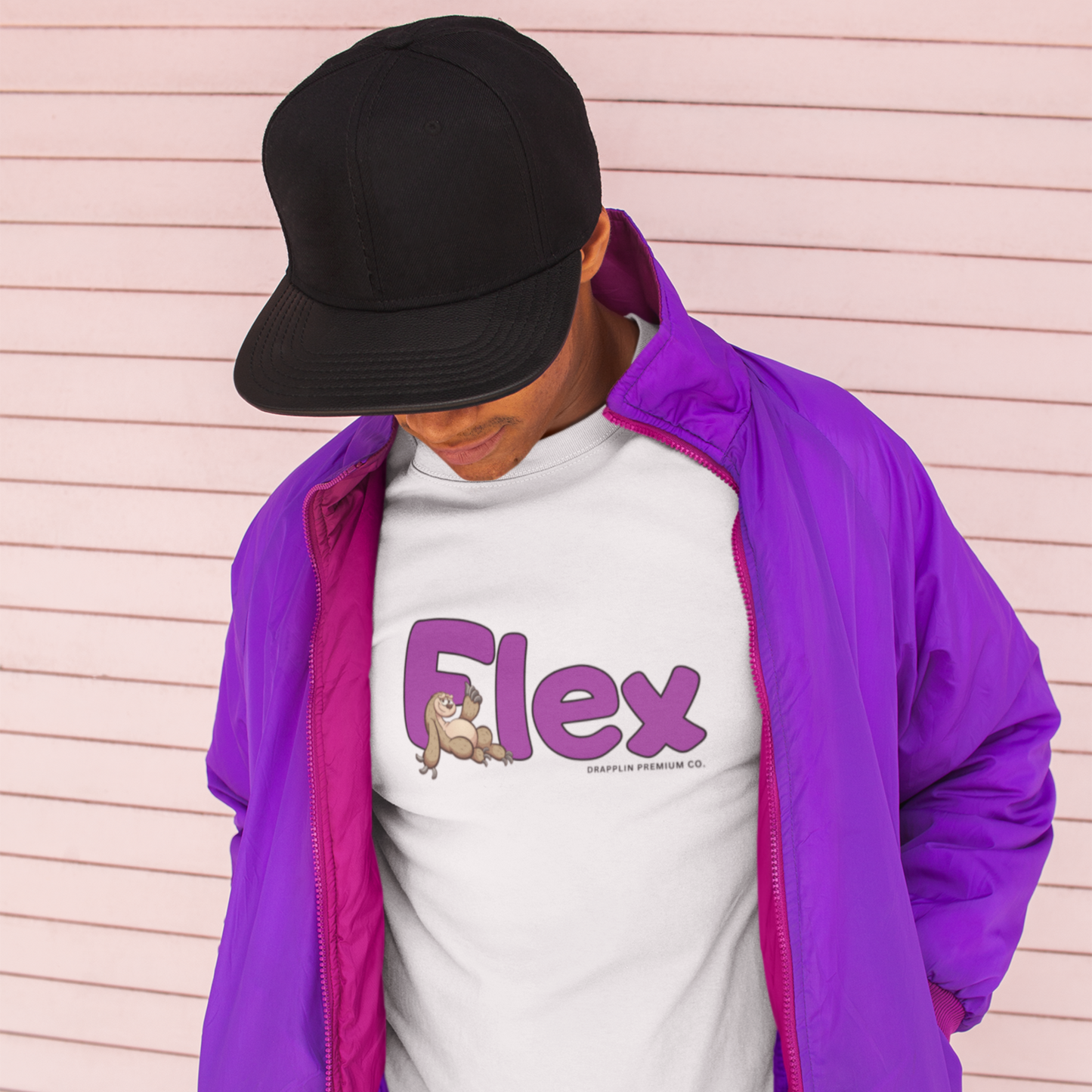 Flex White Crew Neck Graphic Printed T-shirt