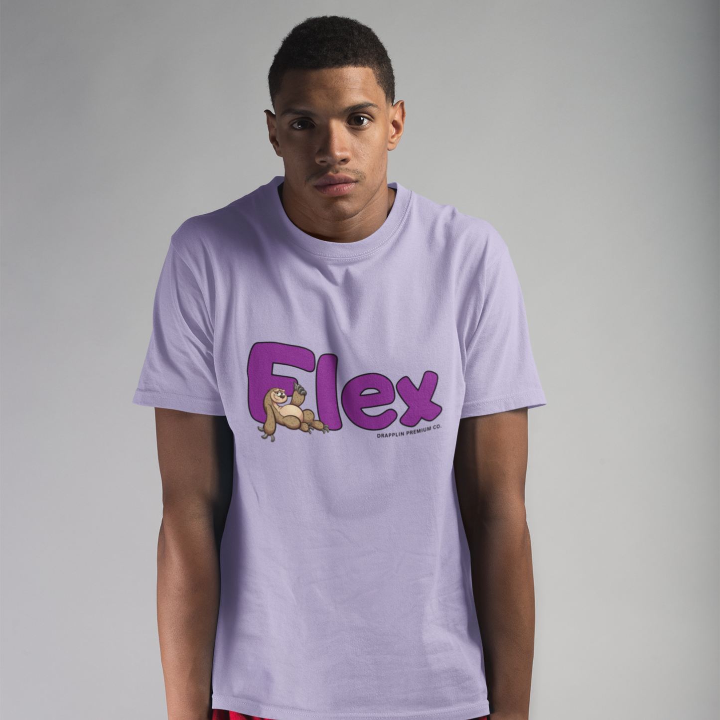 Flex Lavender Crew Neck Graphic Printed T-shirt