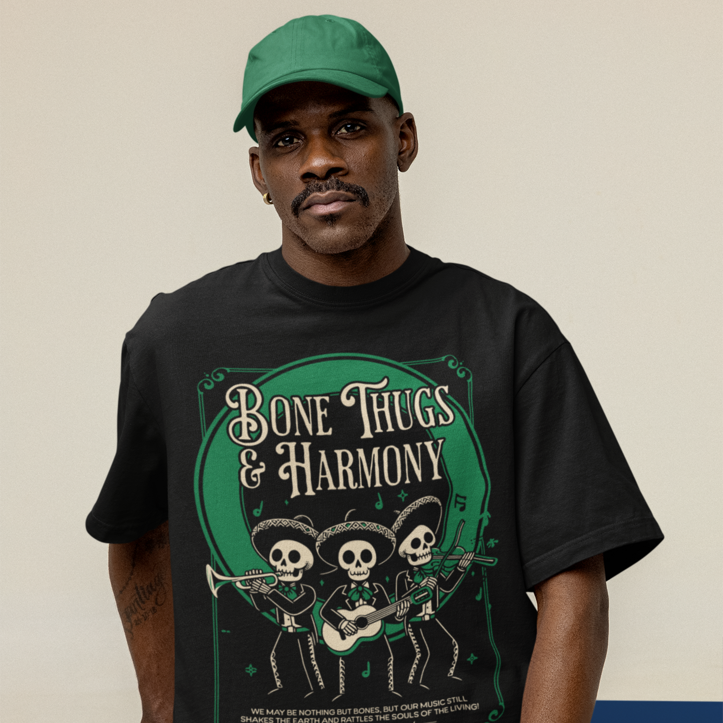Thugs Premium Black Oversized Printed T-shirt