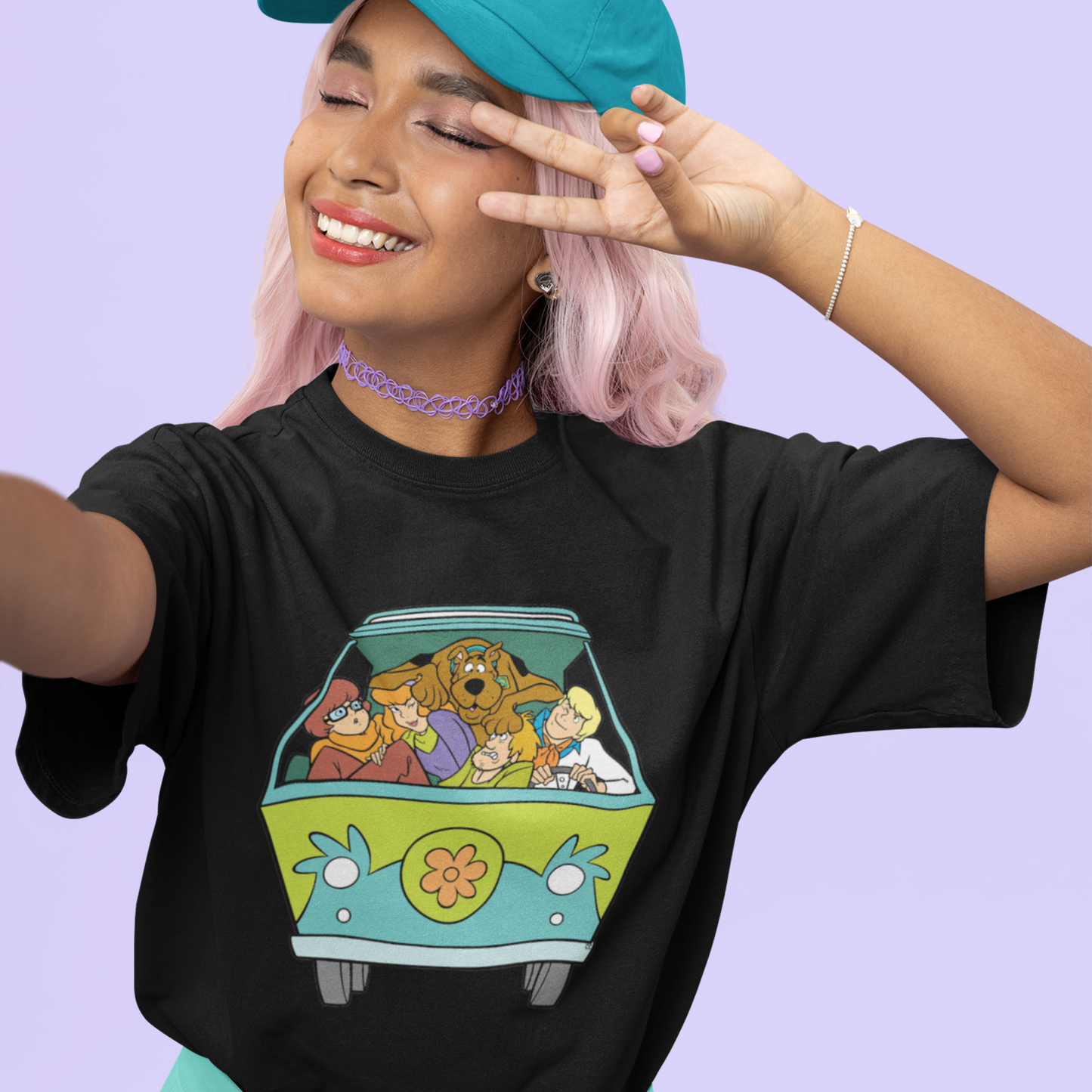 Scooby Doo Premium Unisex Black Oversized Printed T-shirt