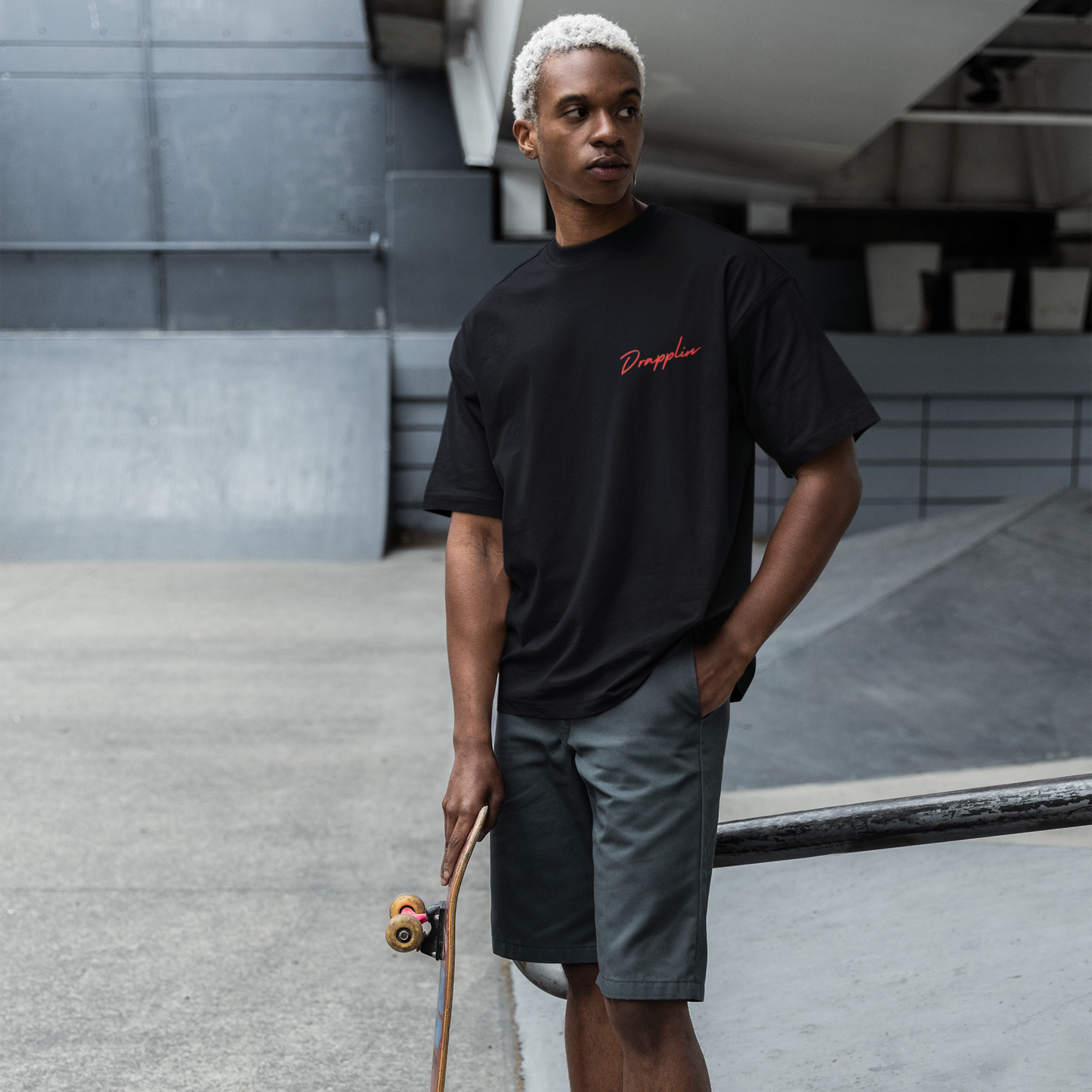 No Stress Premium Black Oversized Typography Back Printed T-shirt