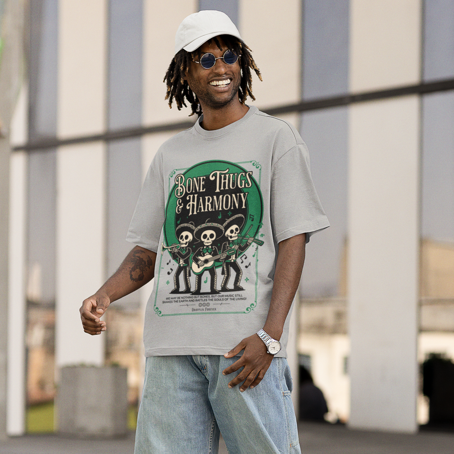 Thugs Premium Black Oversized Printed T-shirt