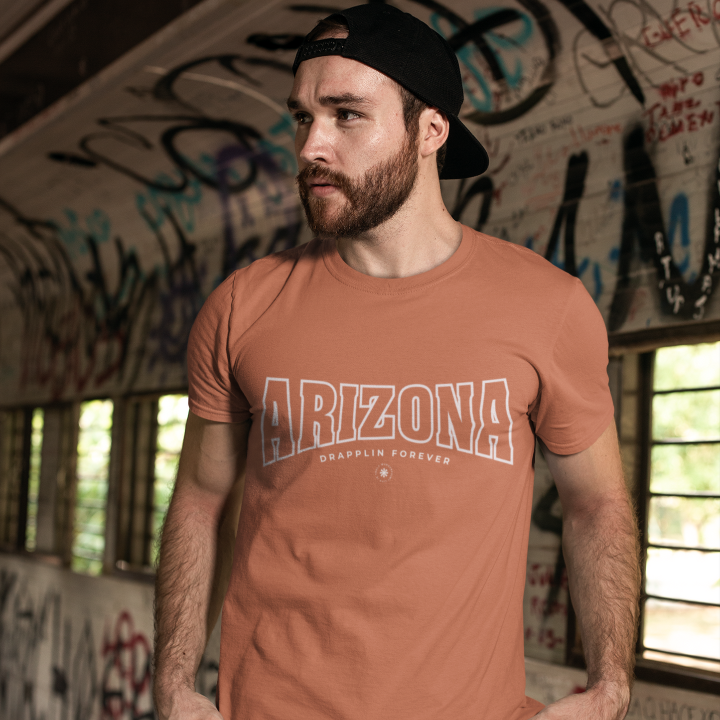 Arizona Coral Crew Neck Graphic Printed T-shirt