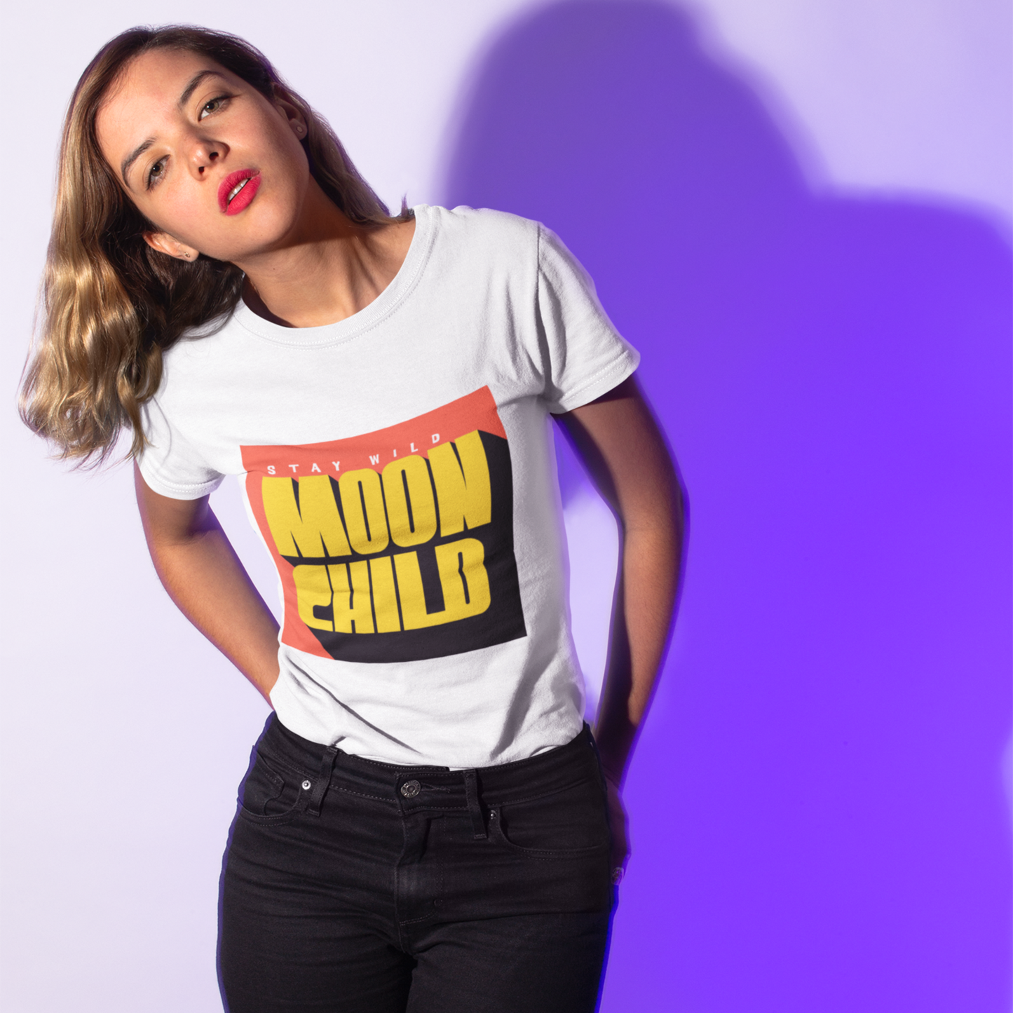 Moonchild Woman White Relaxed Fit Printed T-shirt
