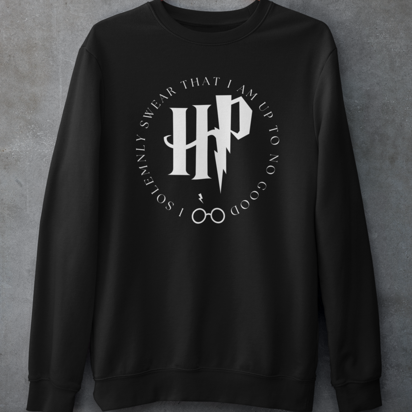 Harry Potter Black Woman Regular Typographic Printed Sweatshirt