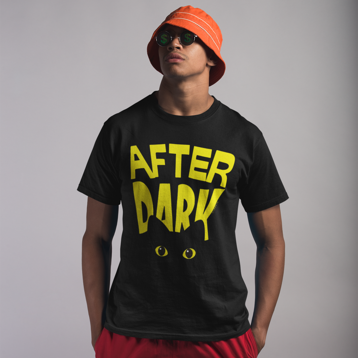 After Dark Black Crew Neck Graphic Printed T-shirt