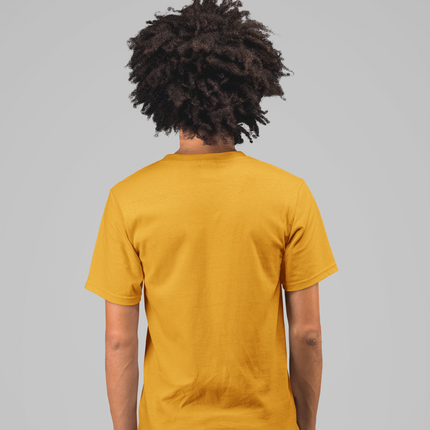 Premium Golden Yellow Regular Crew Neck Solid Plain T-shirt