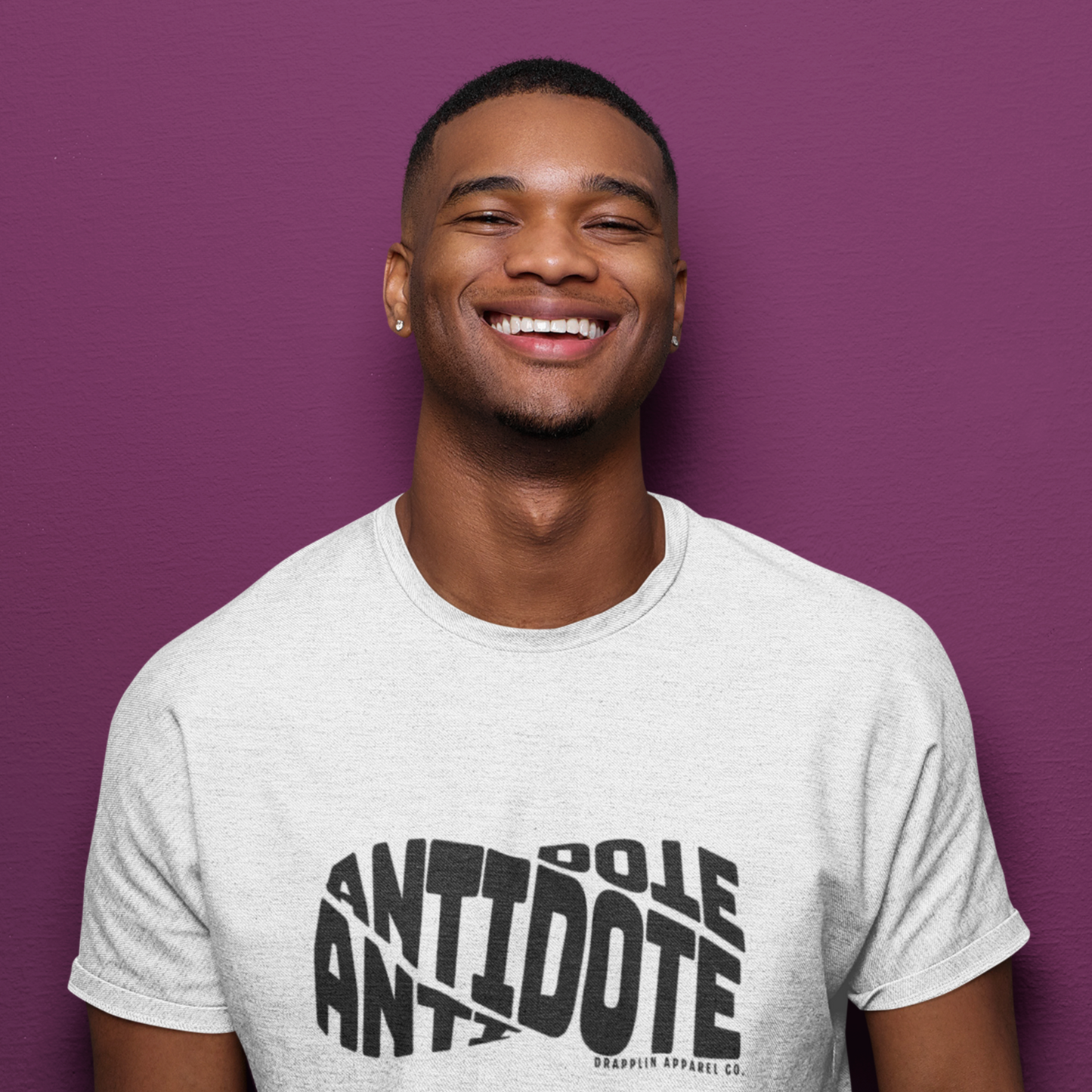 Antidote White Crew Neck Graphic Printed T-shirt