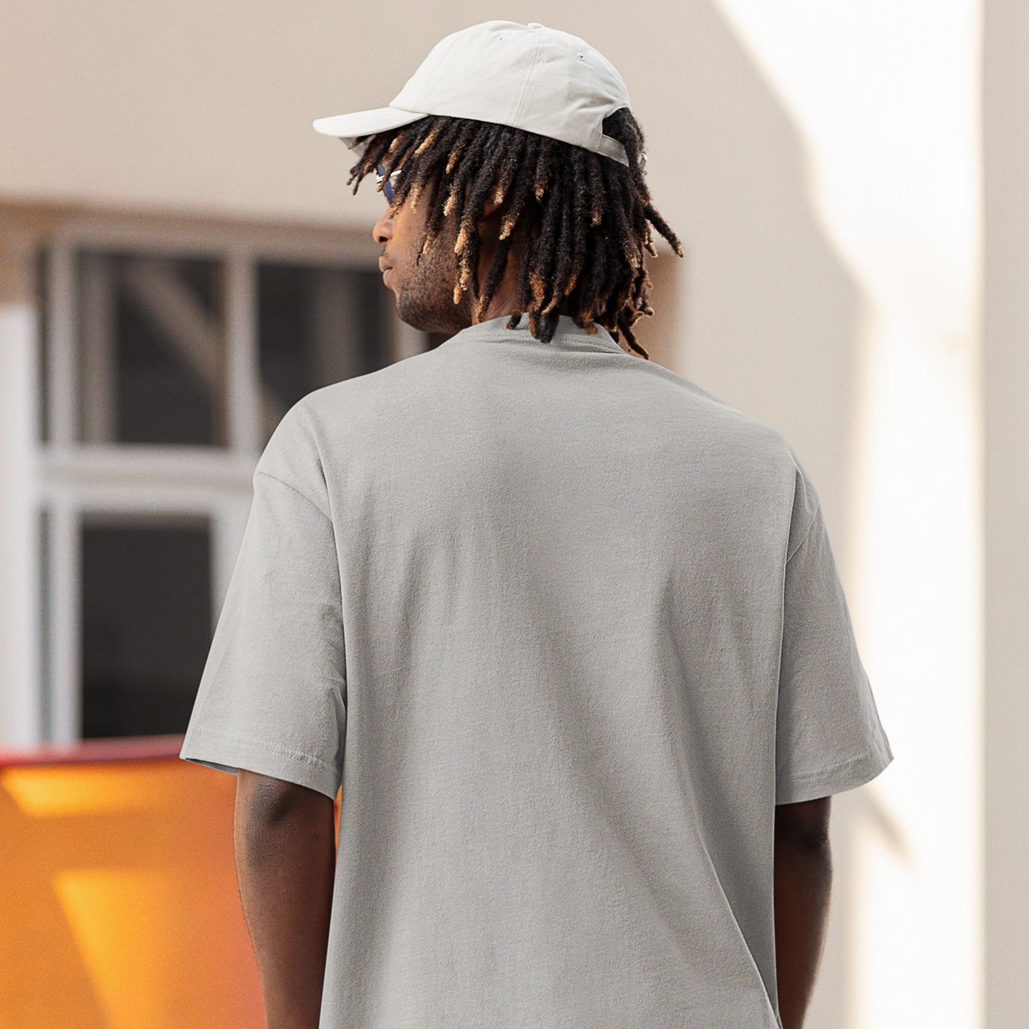 Premium Grey Mélange Oversized Solid Plain T-shirt