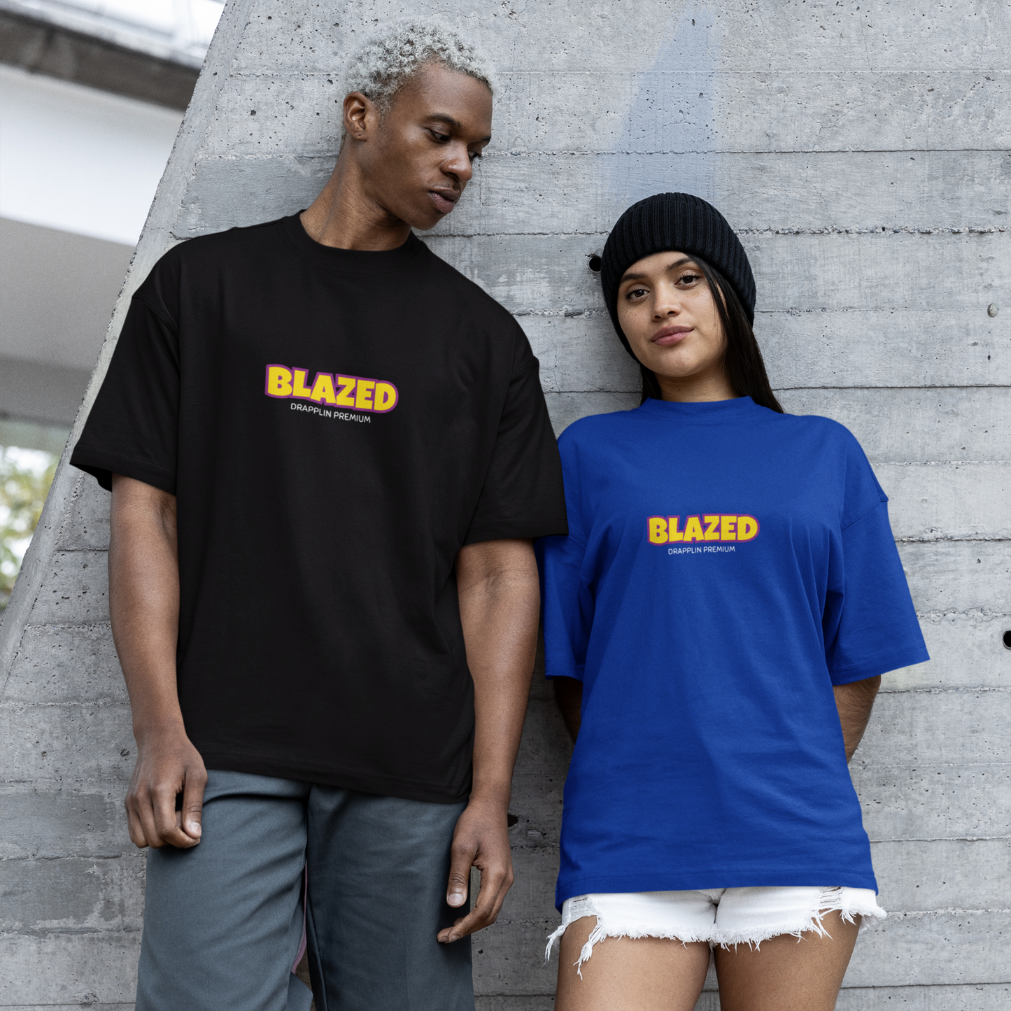 Blazed Premium Black Oversized Typography Back Printed T-shirt