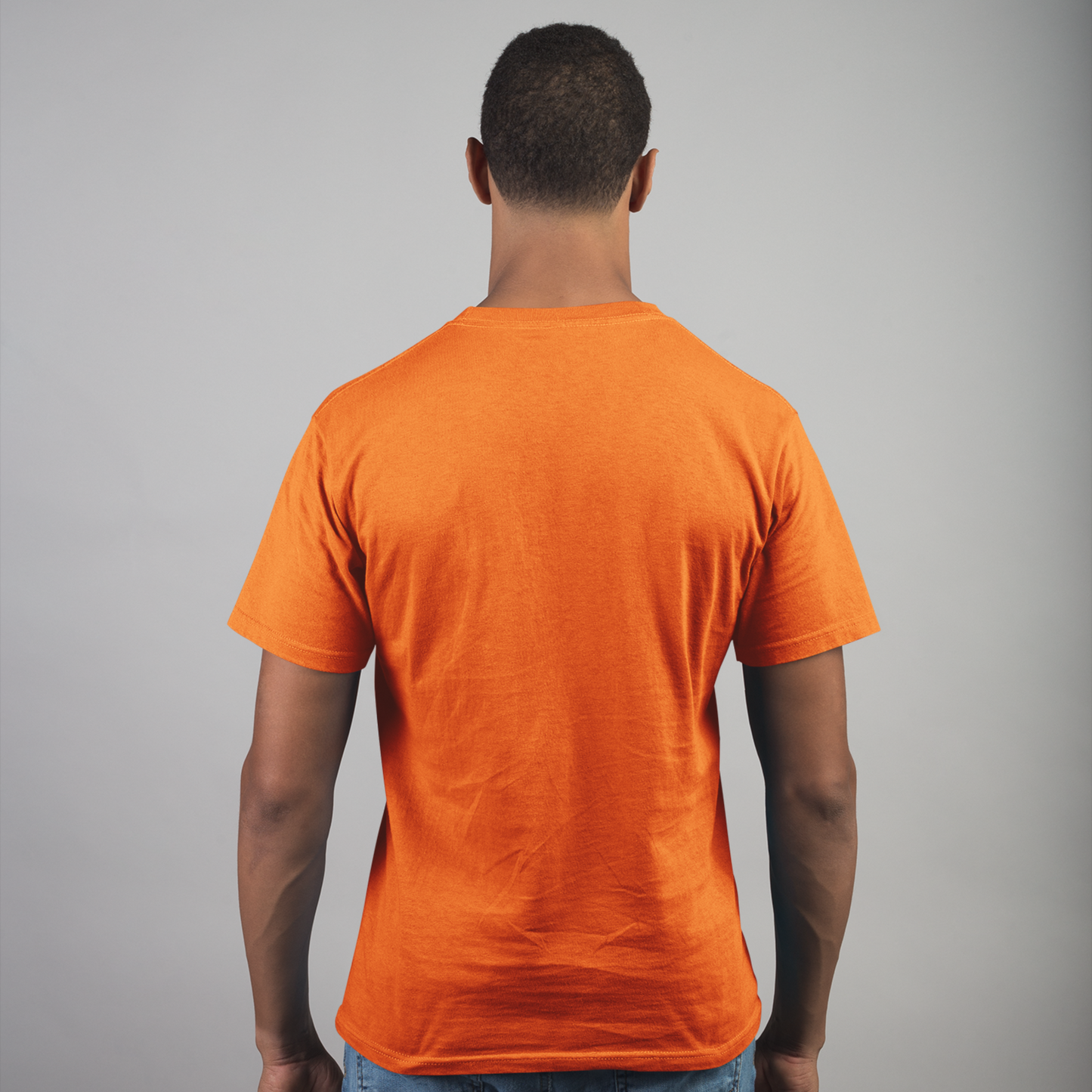 Drapplin Logo Orange Crew Neck Embroidered T-shirt