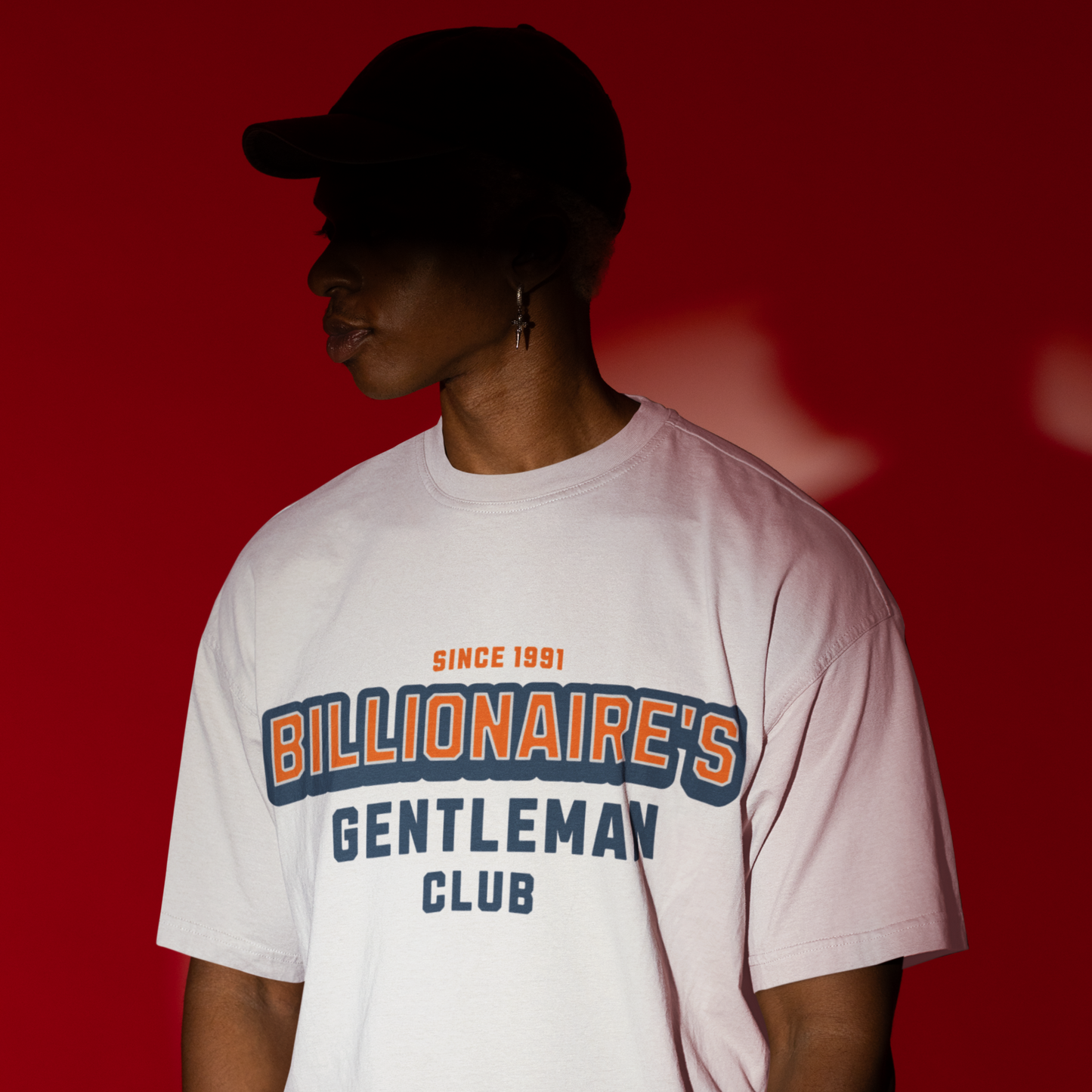 Billionaire Premium White Oversized Typography T-shirt